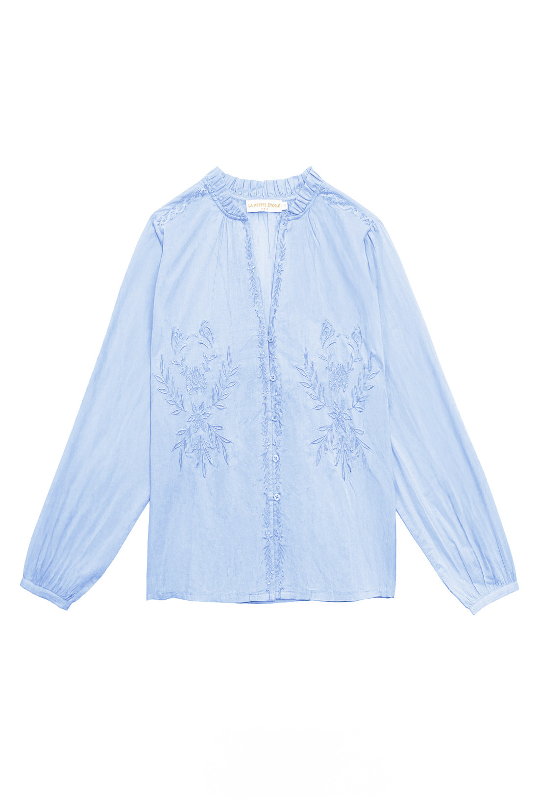 Blouse brodée bleu ciel - Blythe