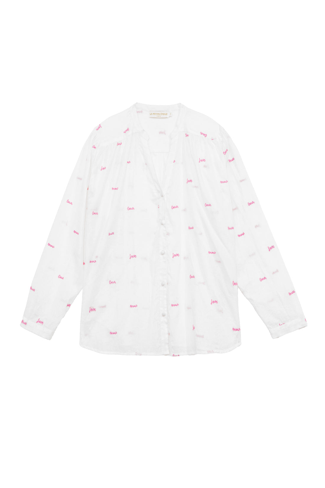 Blouse ample écru/rose - Bolia