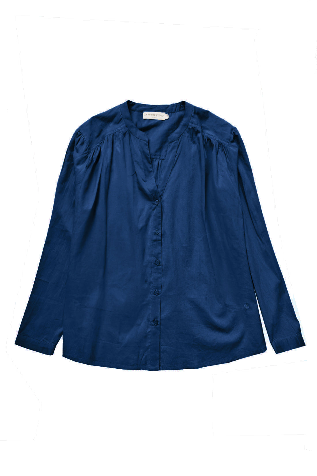 Navy V-neck blouse - Bolia
