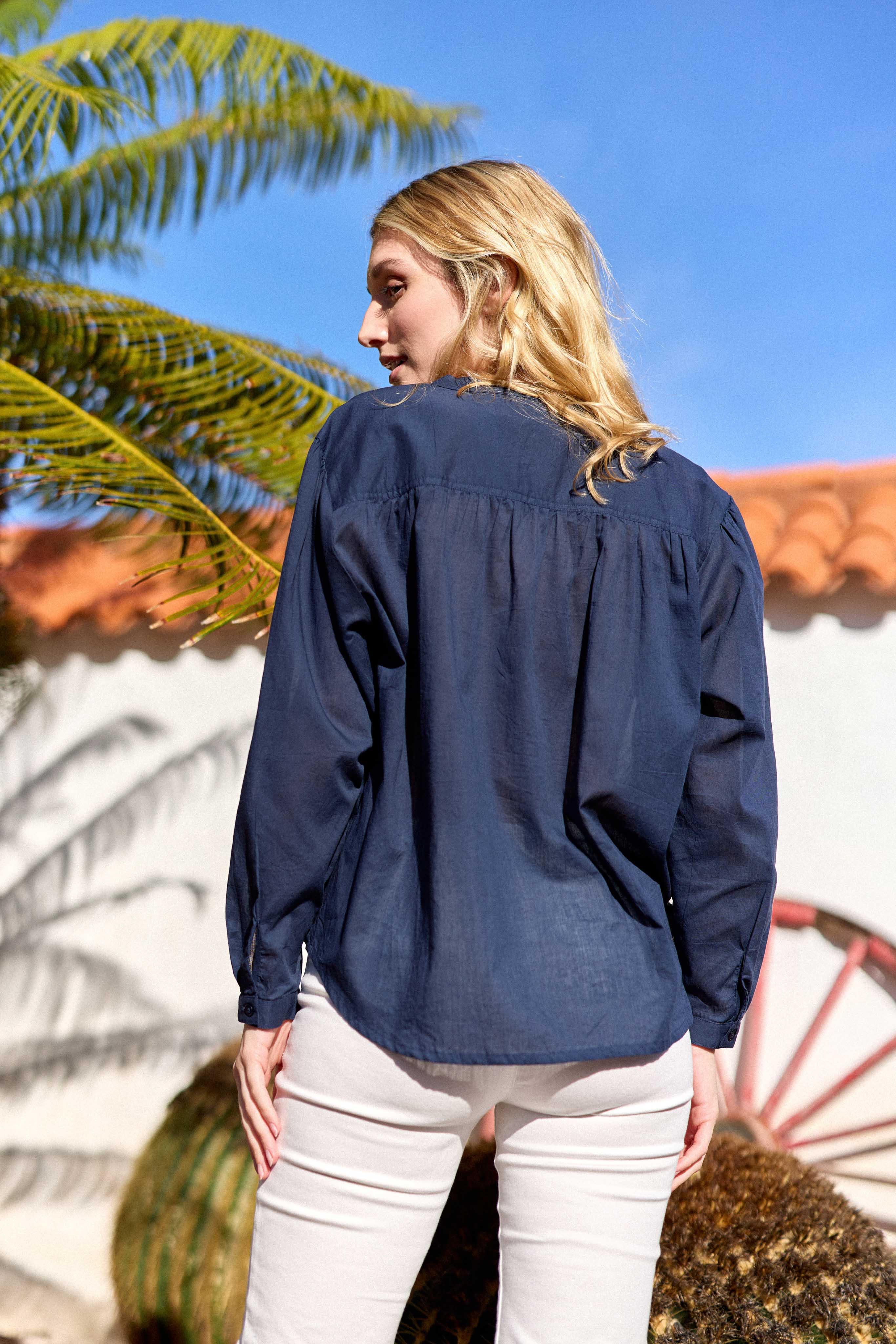 Blouse col V marine - Bolia
