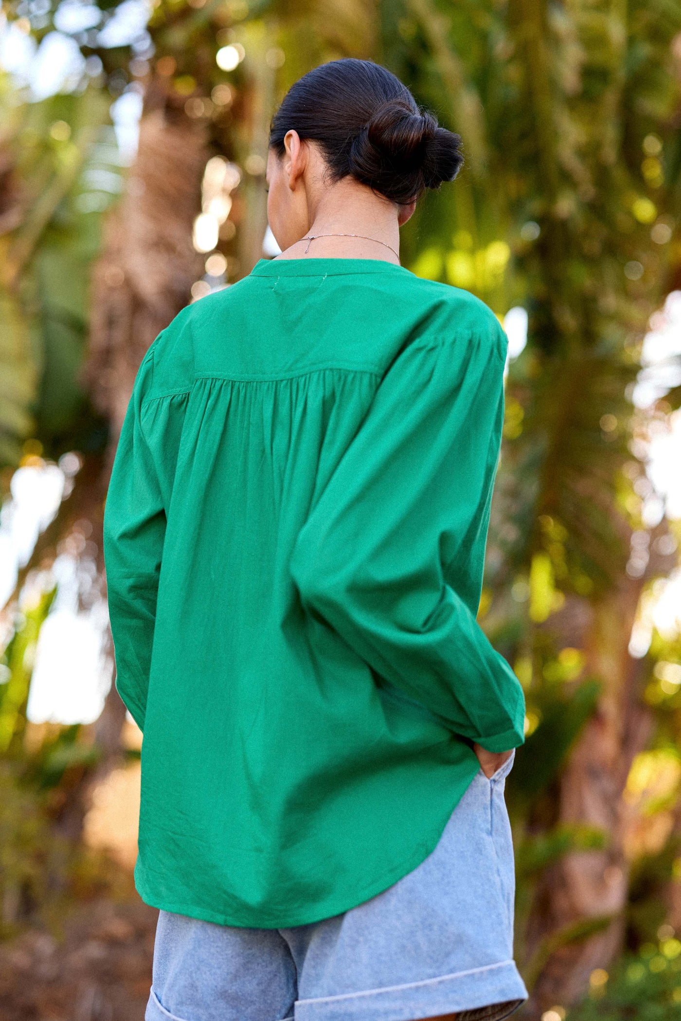 Blouse col V vert - Bolia