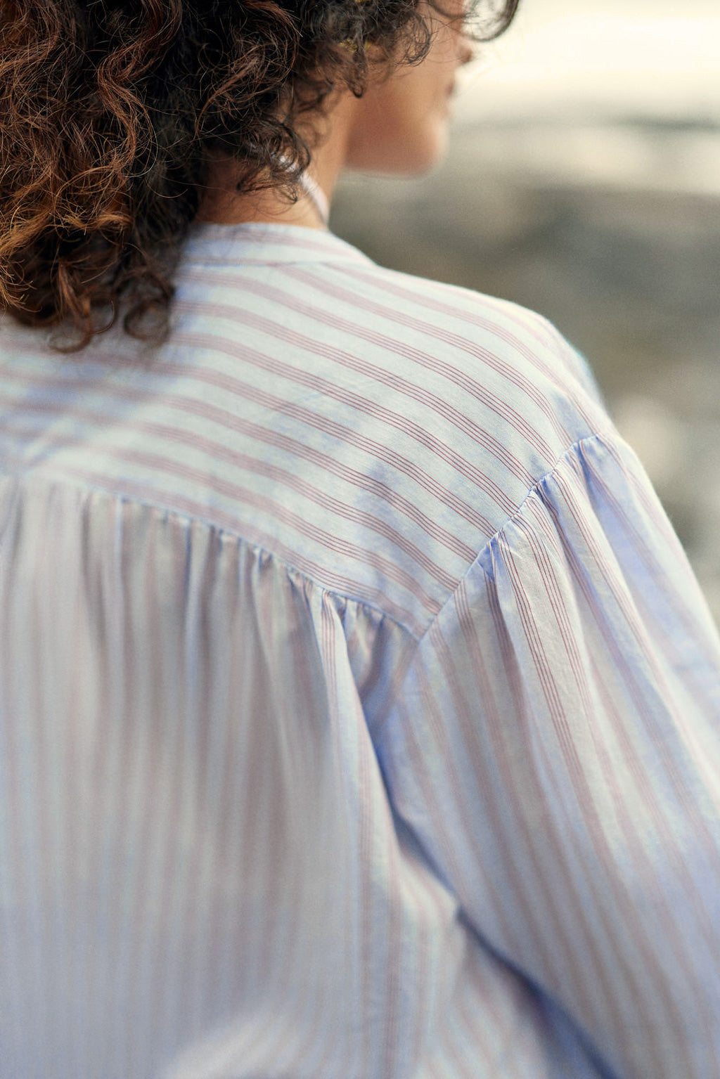 Sky blue striped loose blouse - Botta