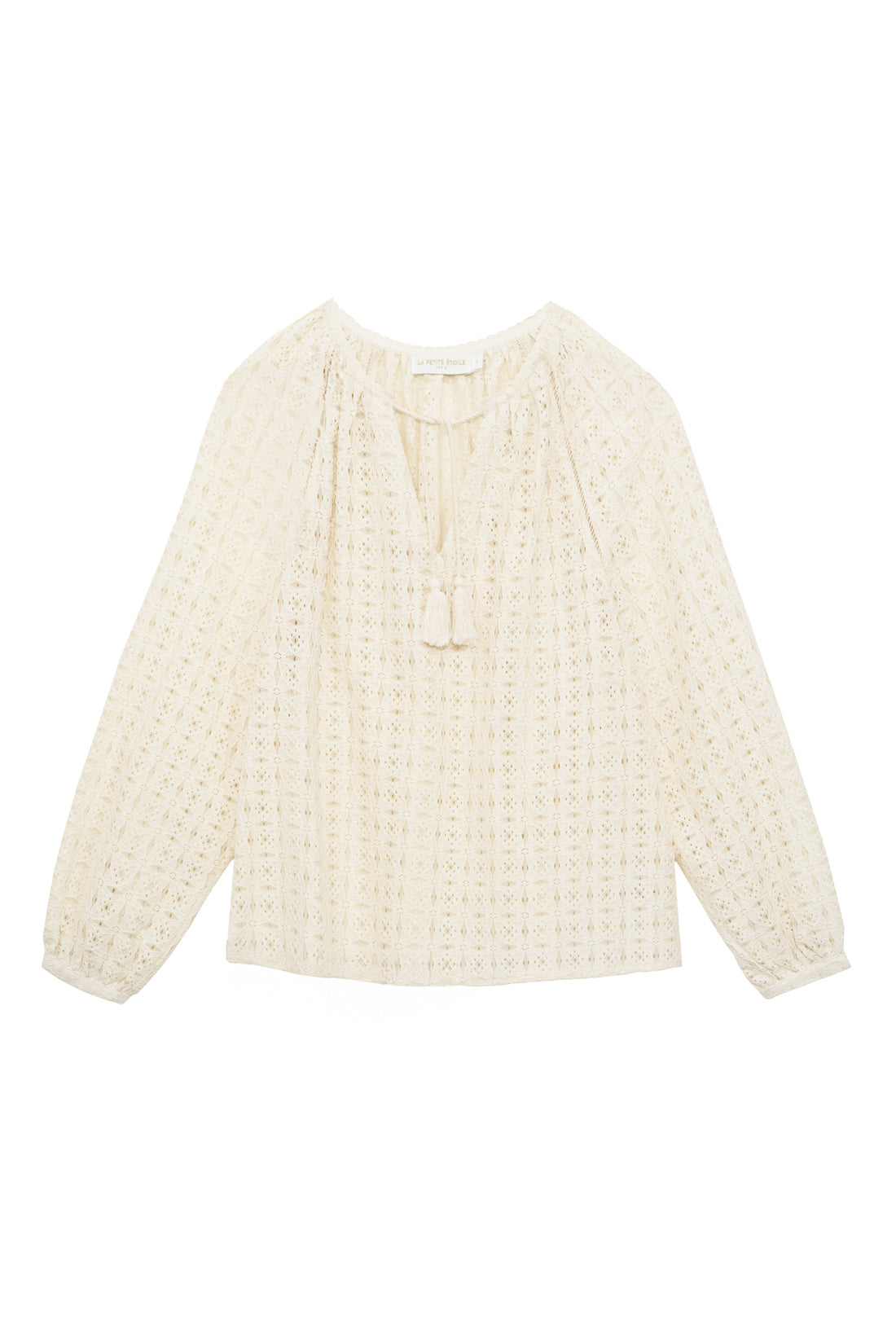 Blouse avec détails ajourés écrue - Briana