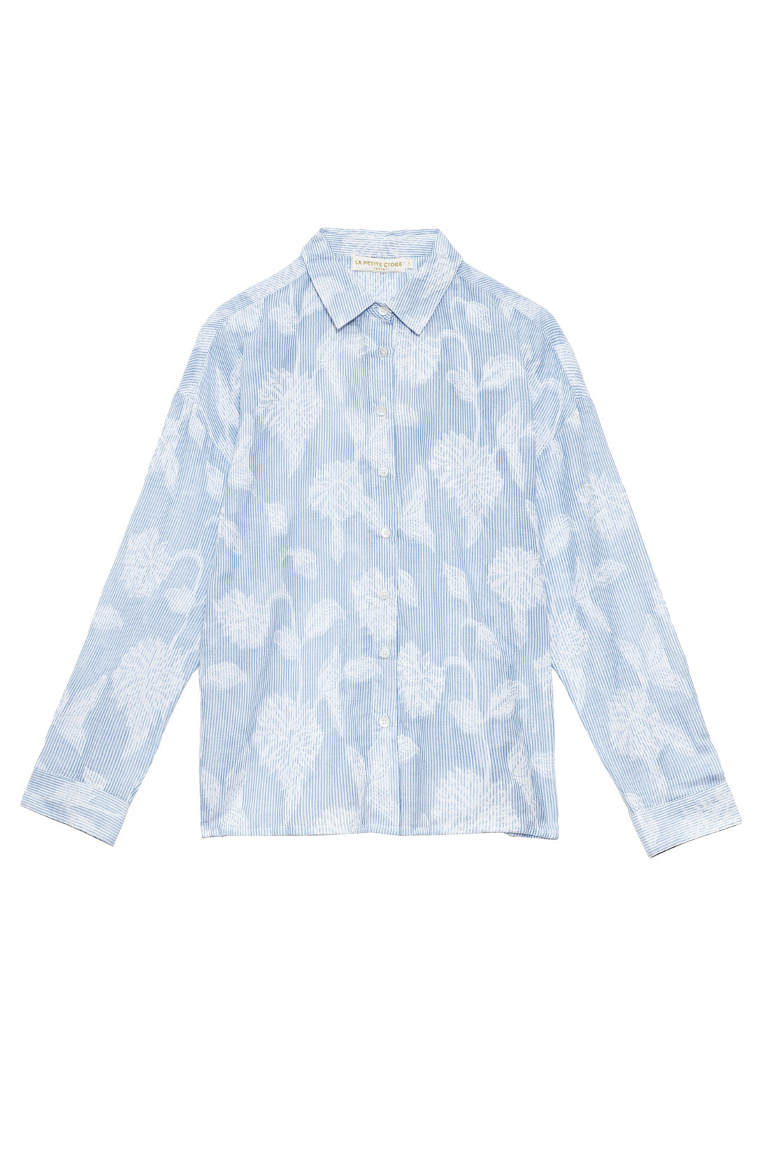 Chemisier Cara en coton jacquard rayé bleu/blanc - Cara