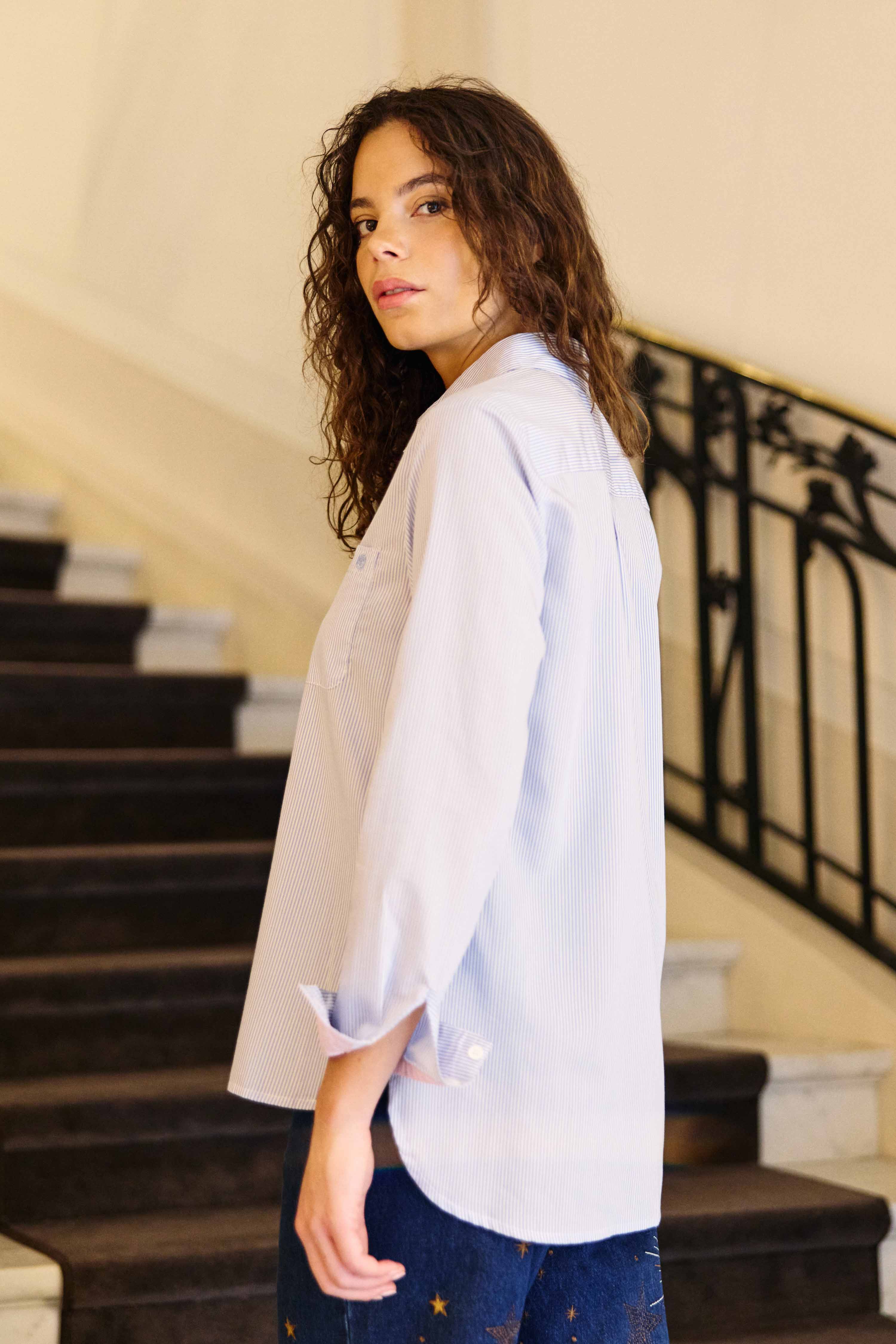 Chemise rayée bleue - Carla