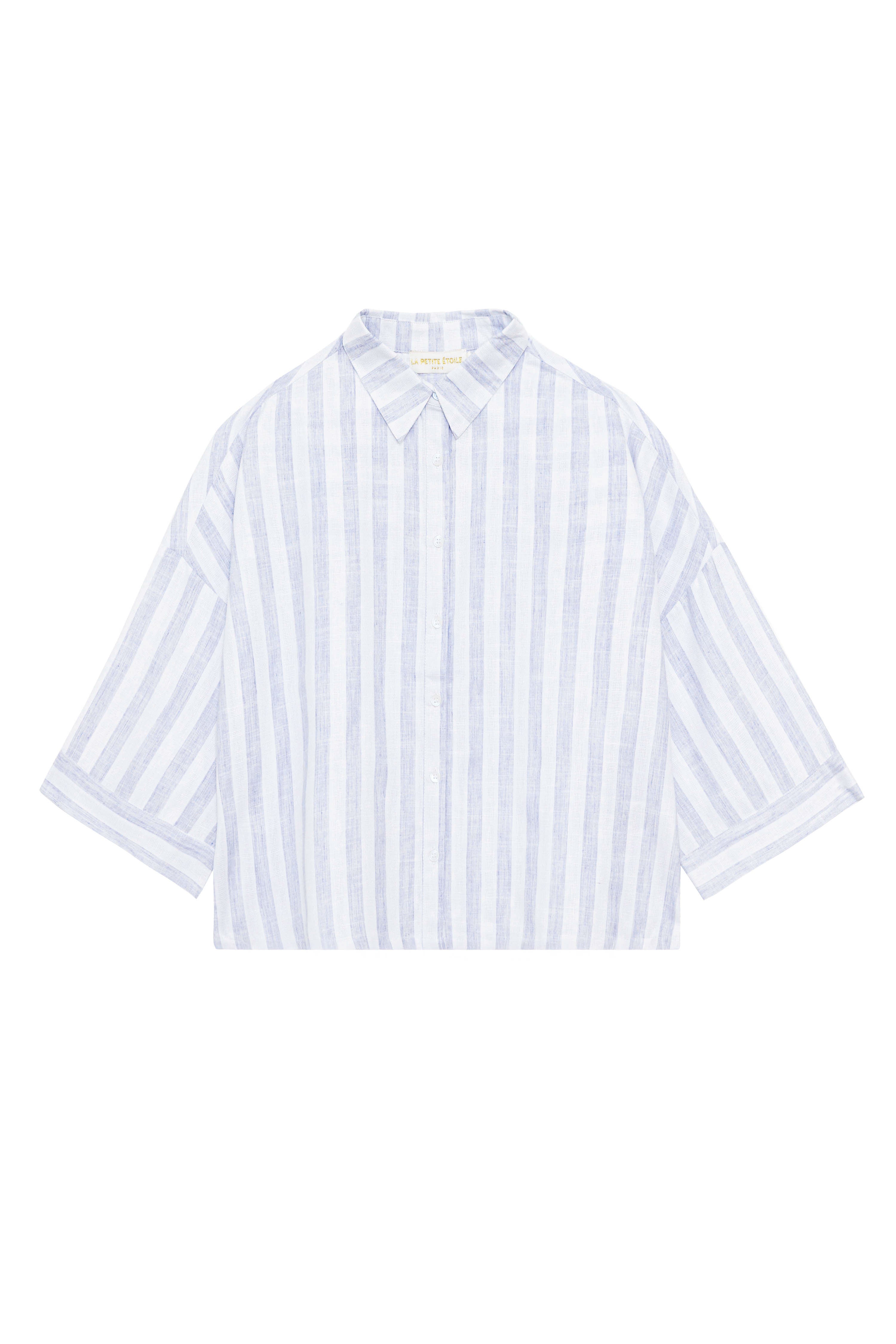 Chemisier Caro - Ecru/Ciel