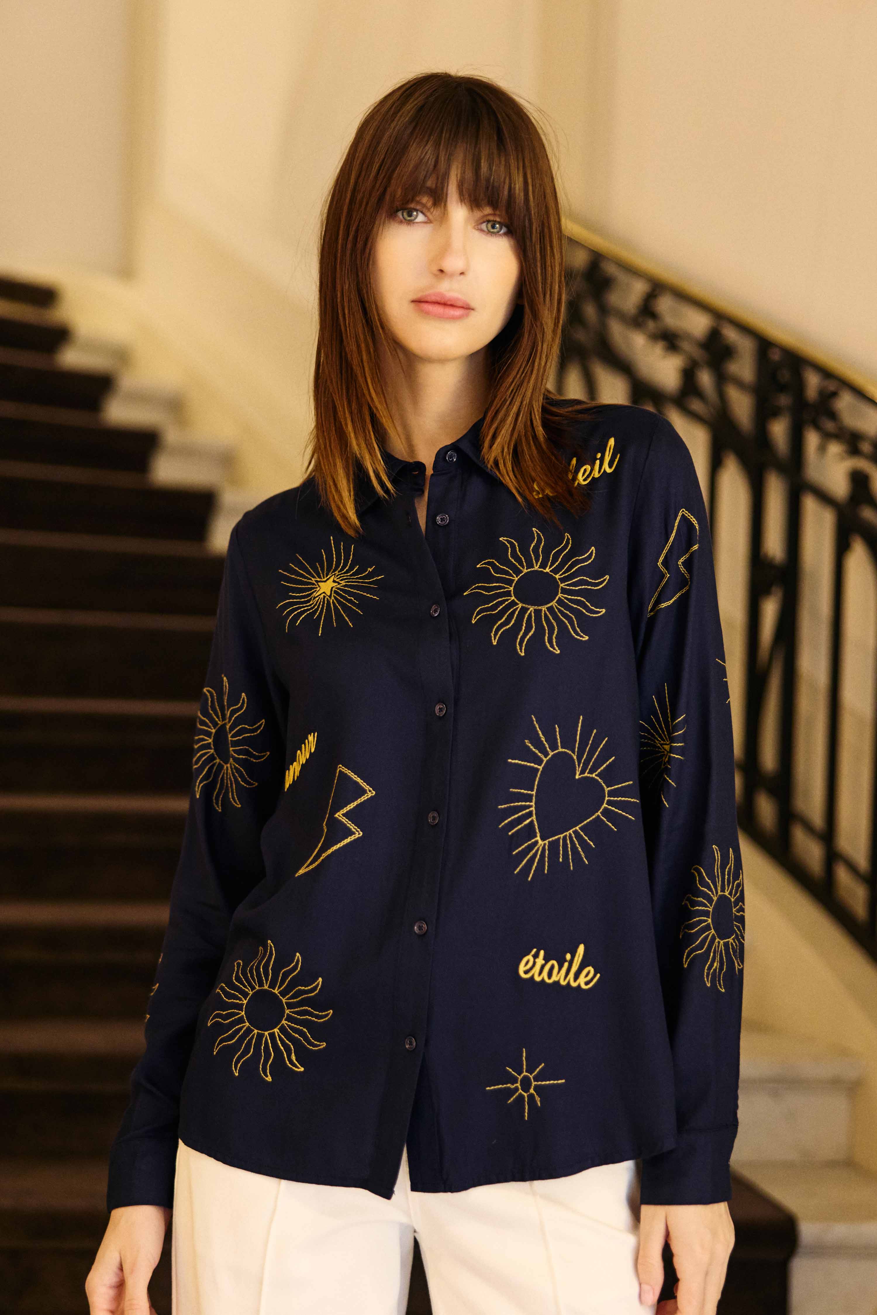 Chemisier rayé marine - Chania