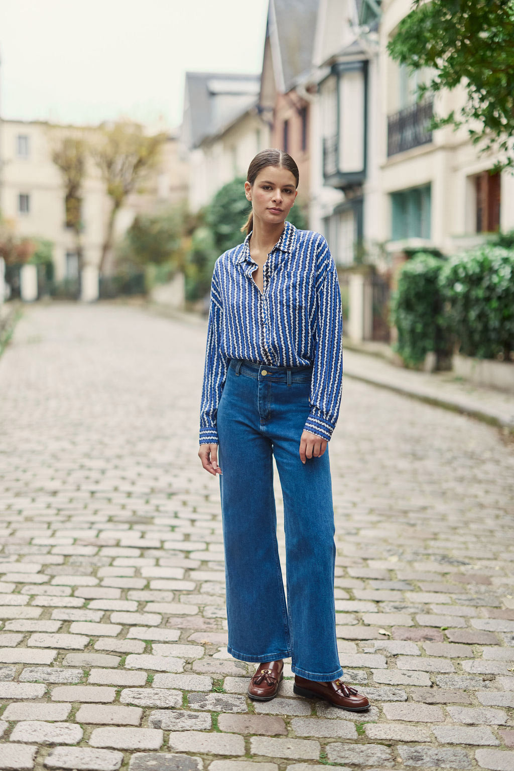 Blue graphic print shirt - Chanice