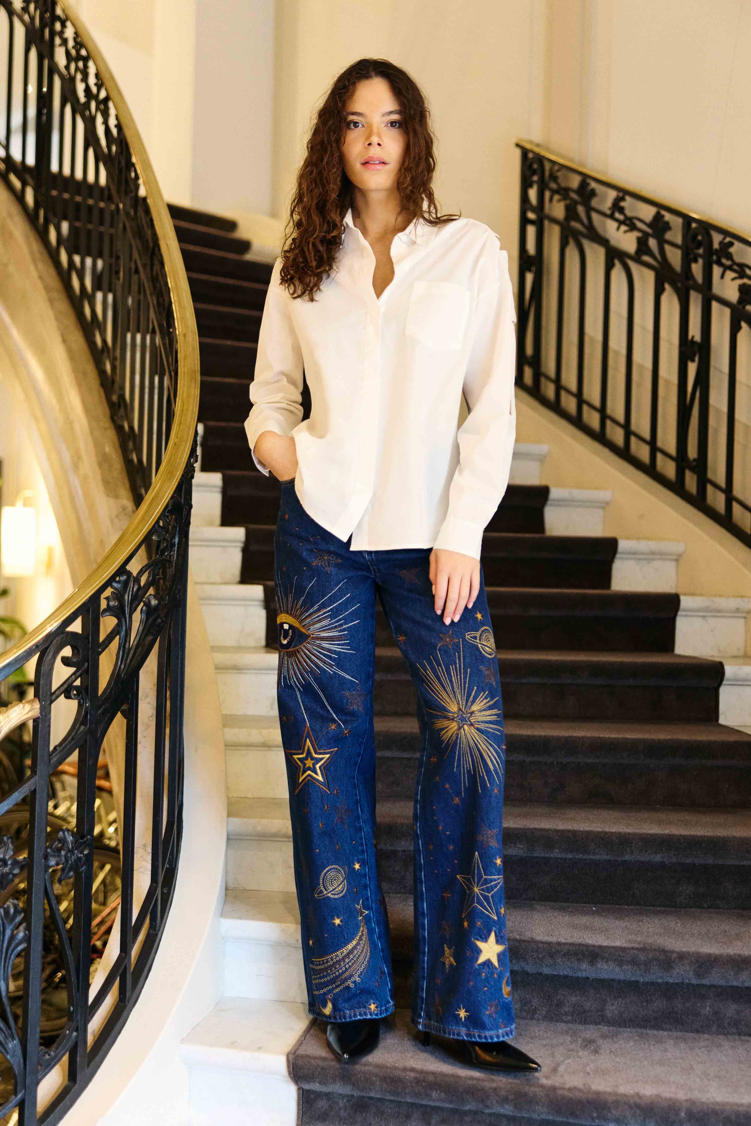 Chemisier blanc ajouré - Chelsy