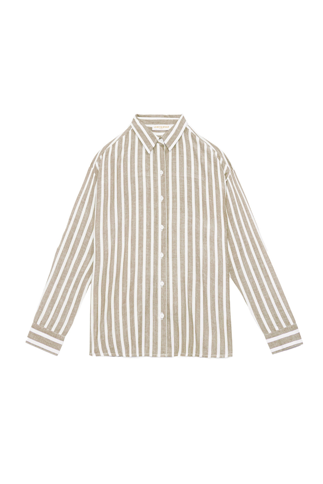 Clara striped blouse - Khaki/Ecru