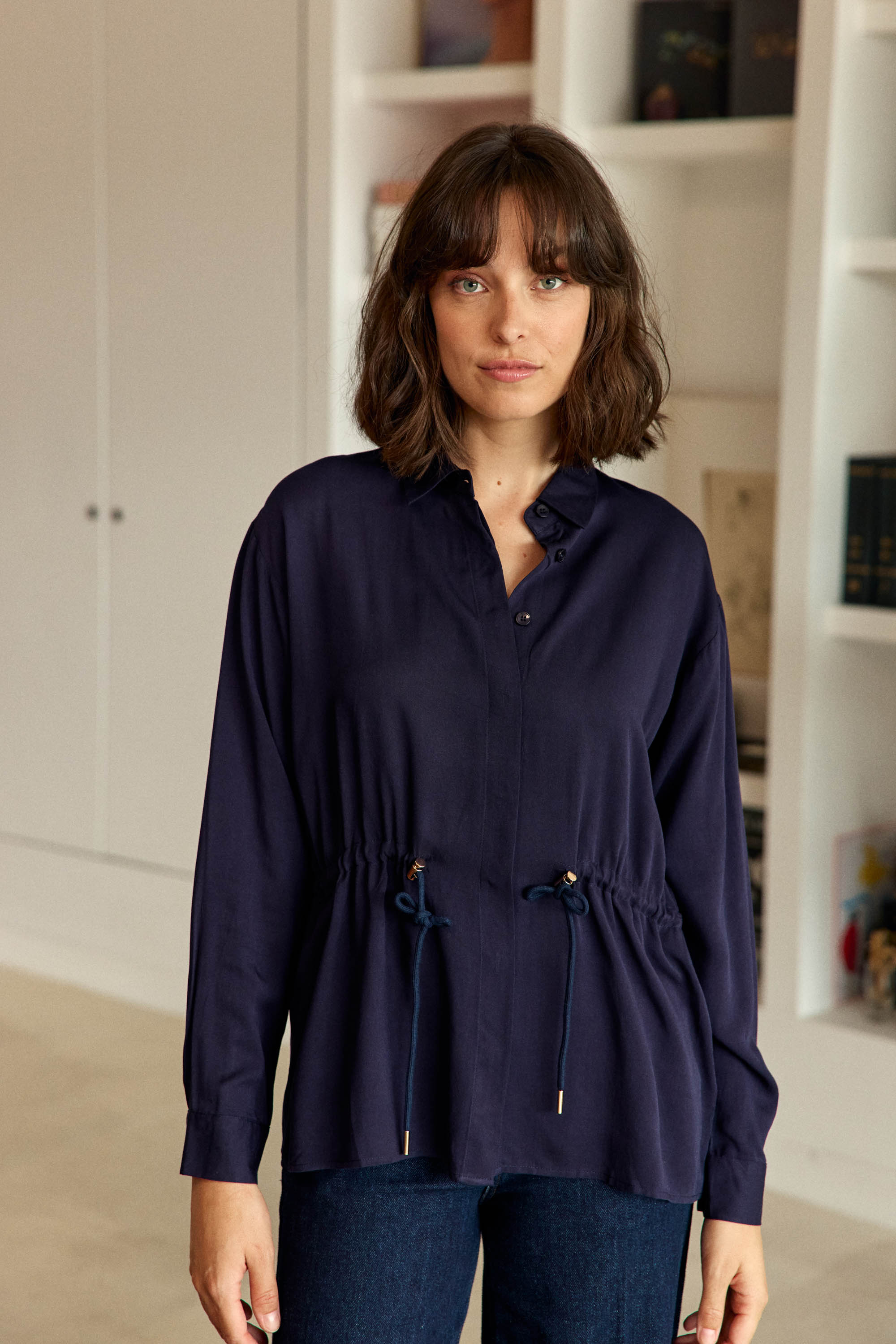 Claris Blouse - Navy