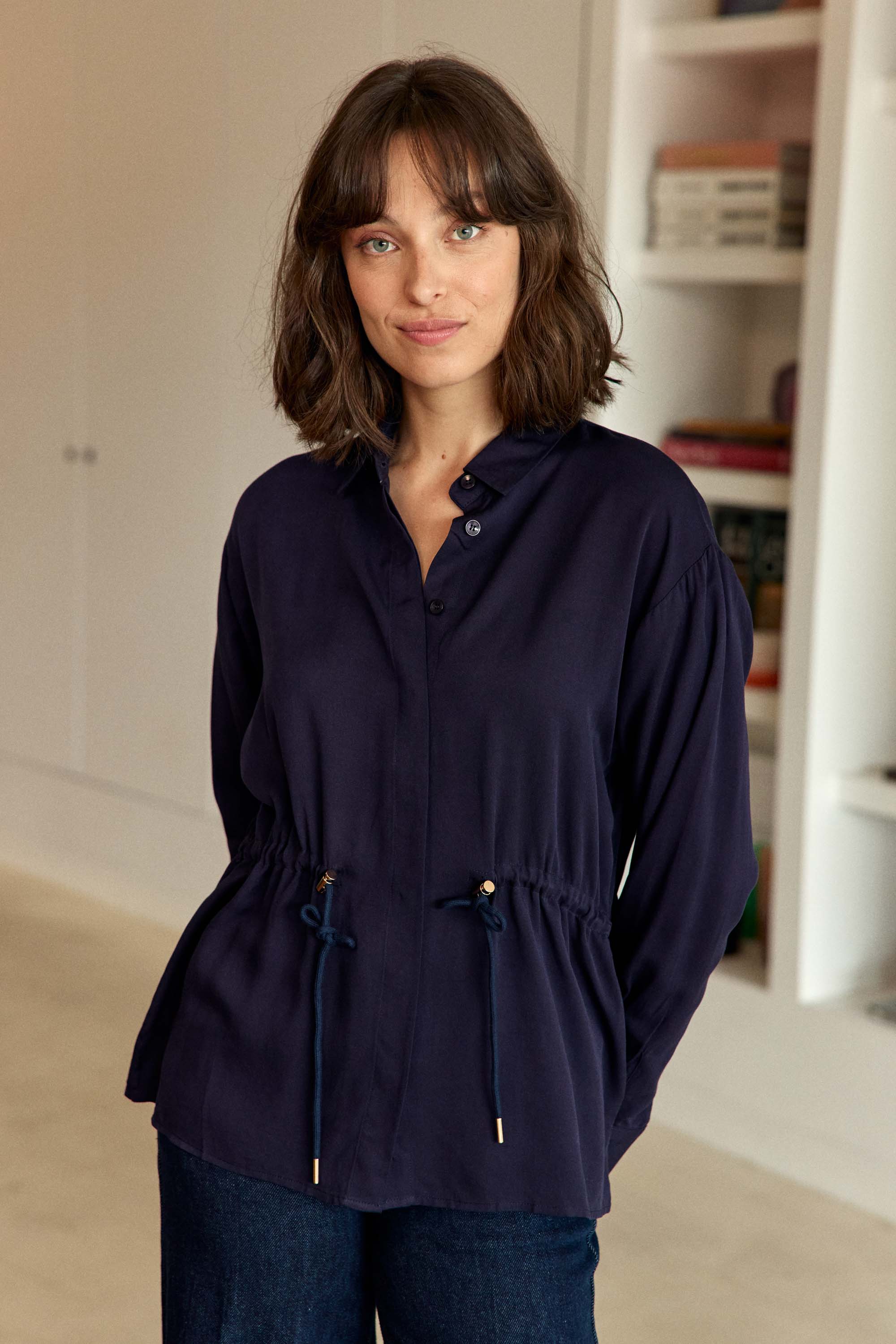 Claris Blouse - Navy