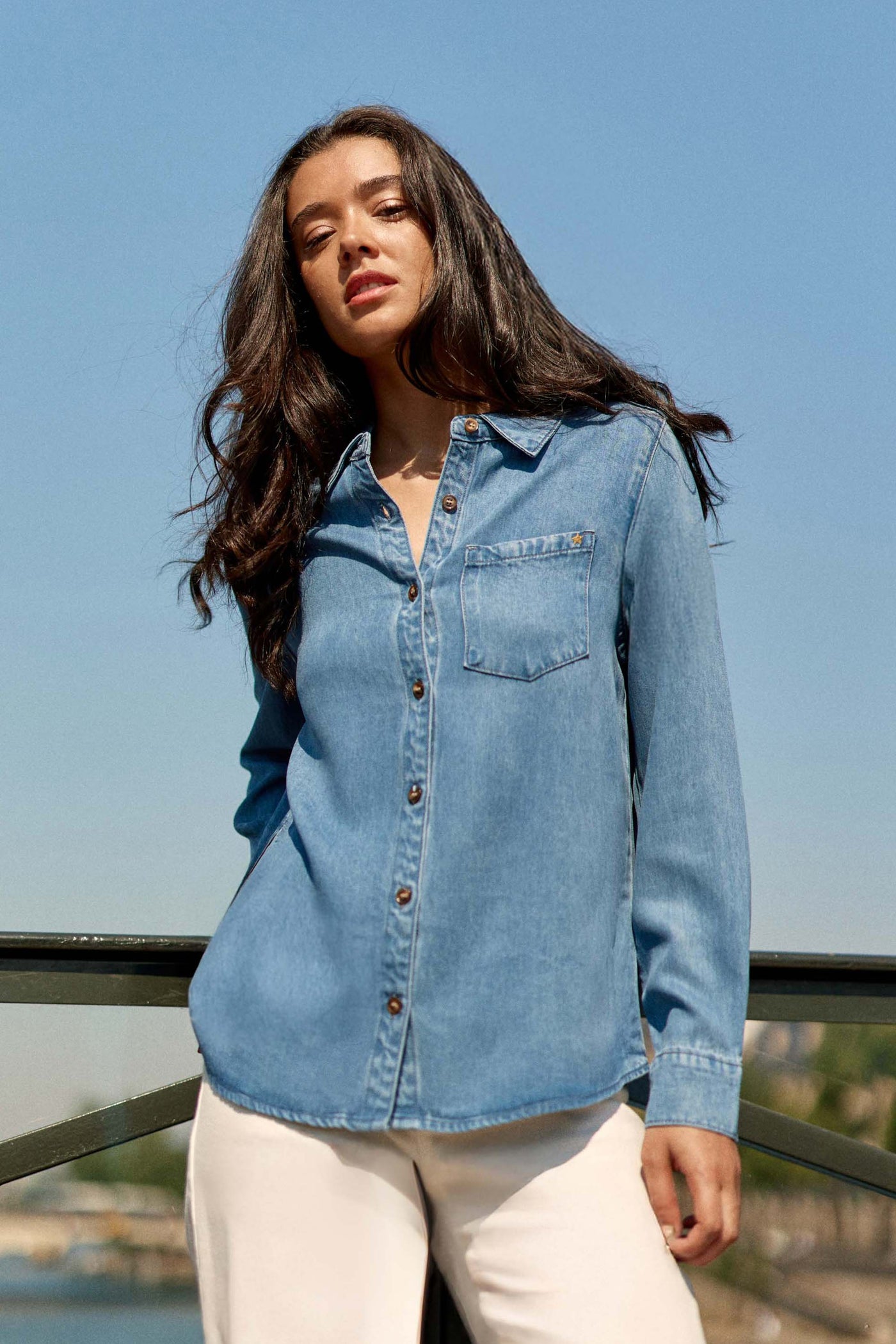 Chemisier effet denim stone - Clem