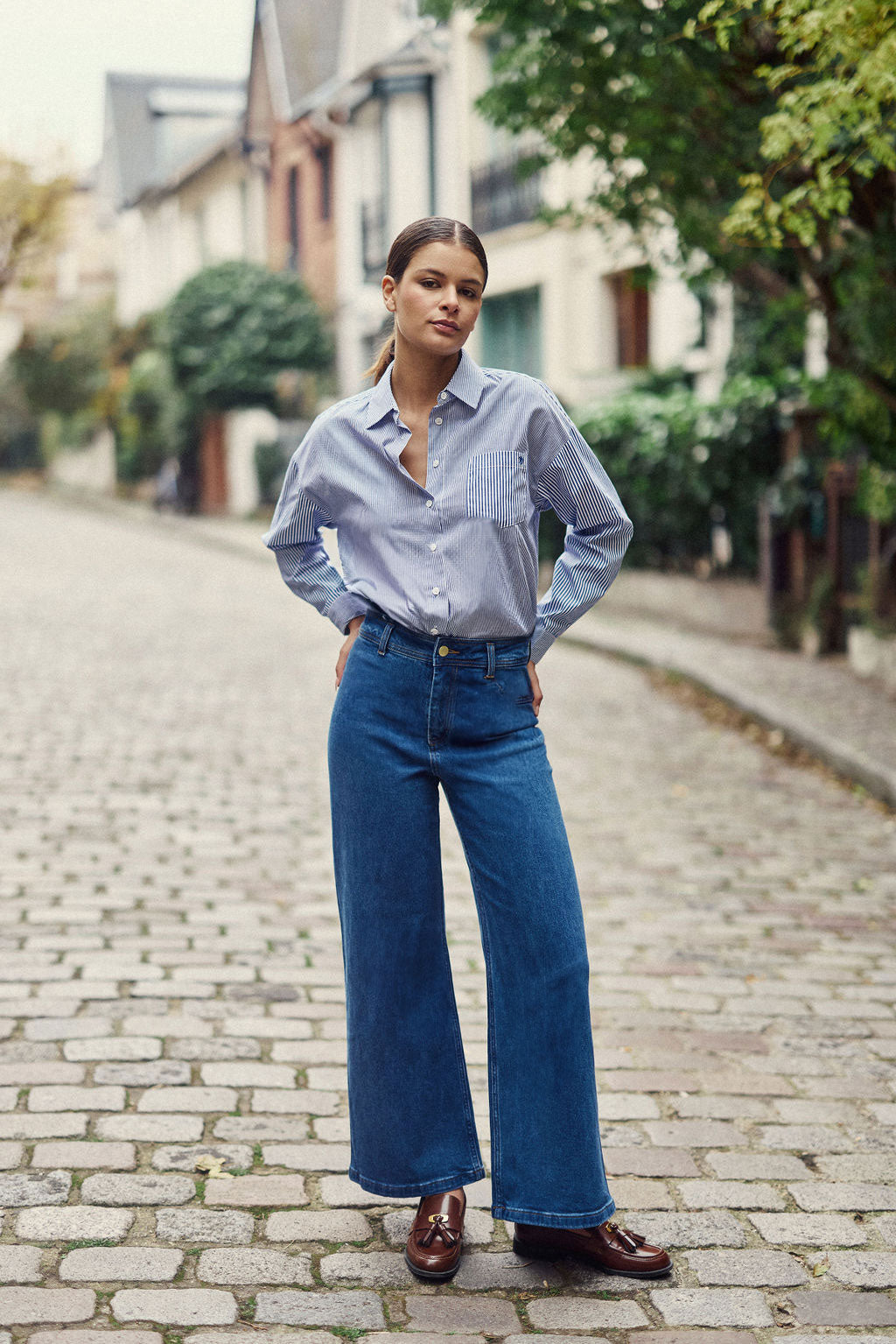 Blue/white striped shirt - Coralia