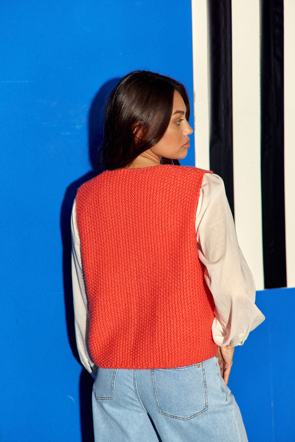 Orange sleeveless vest - Crea