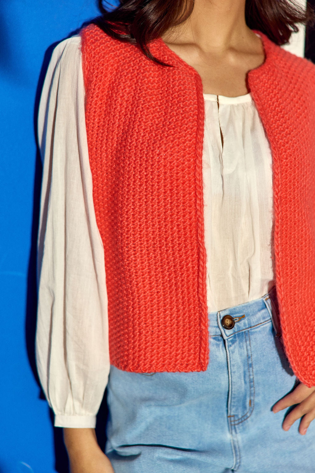 Orange sleeveless vest - Crea