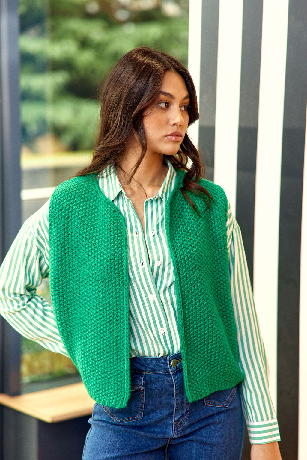 Green sleeveless vest - Crea