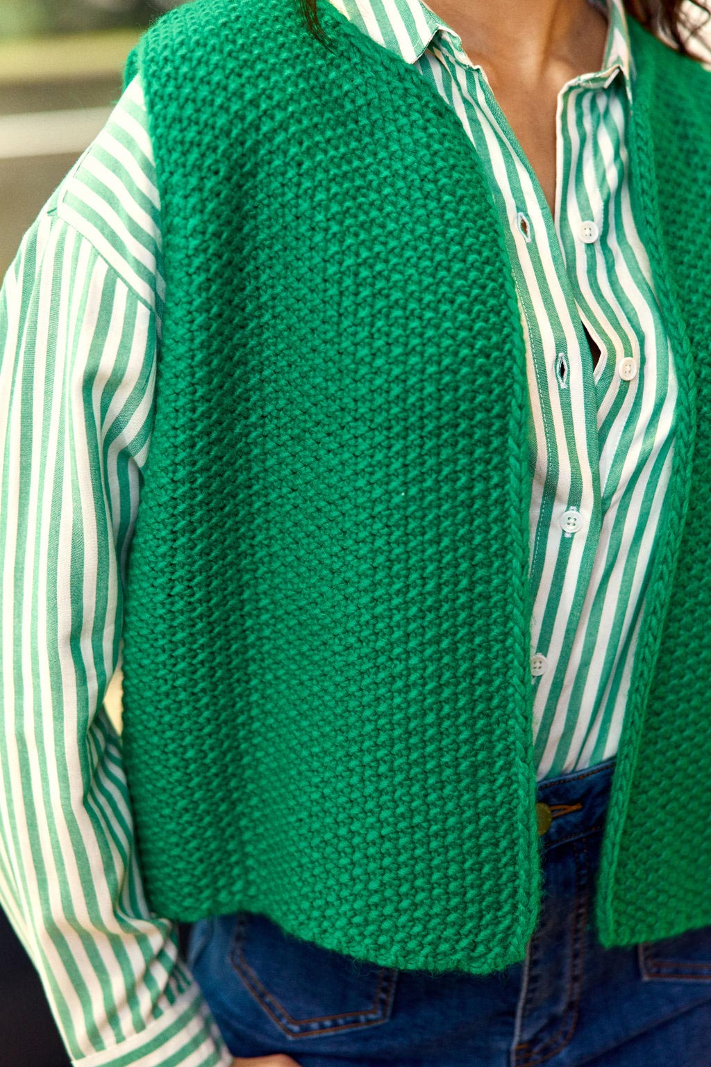 Green sleeveless vest - Crea