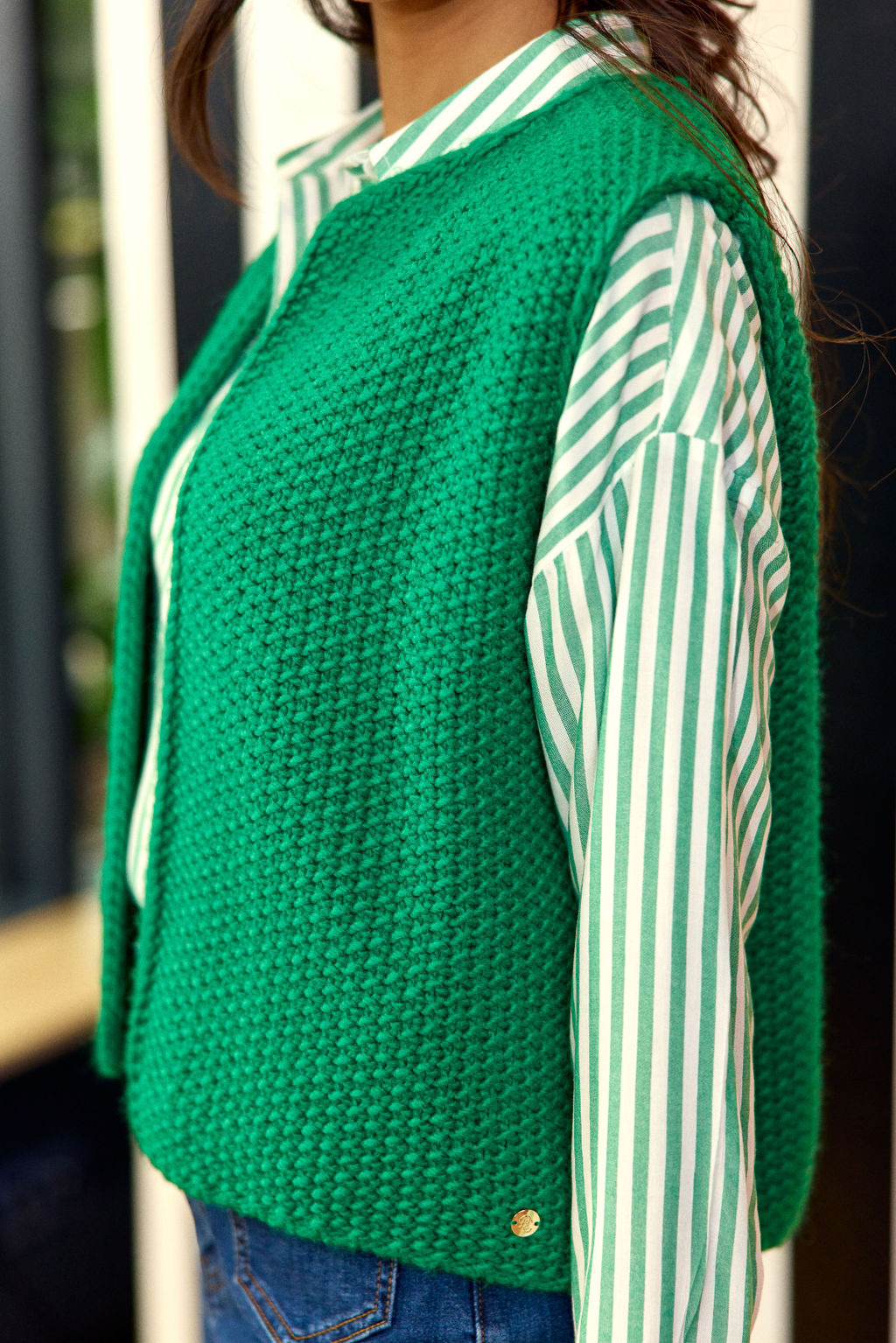 Green sleeveless vest - Crea