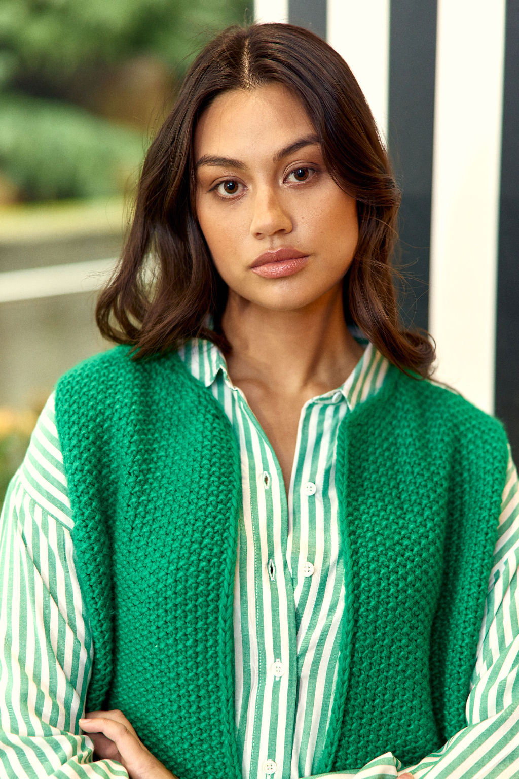 Green sleeveless vest - Crea