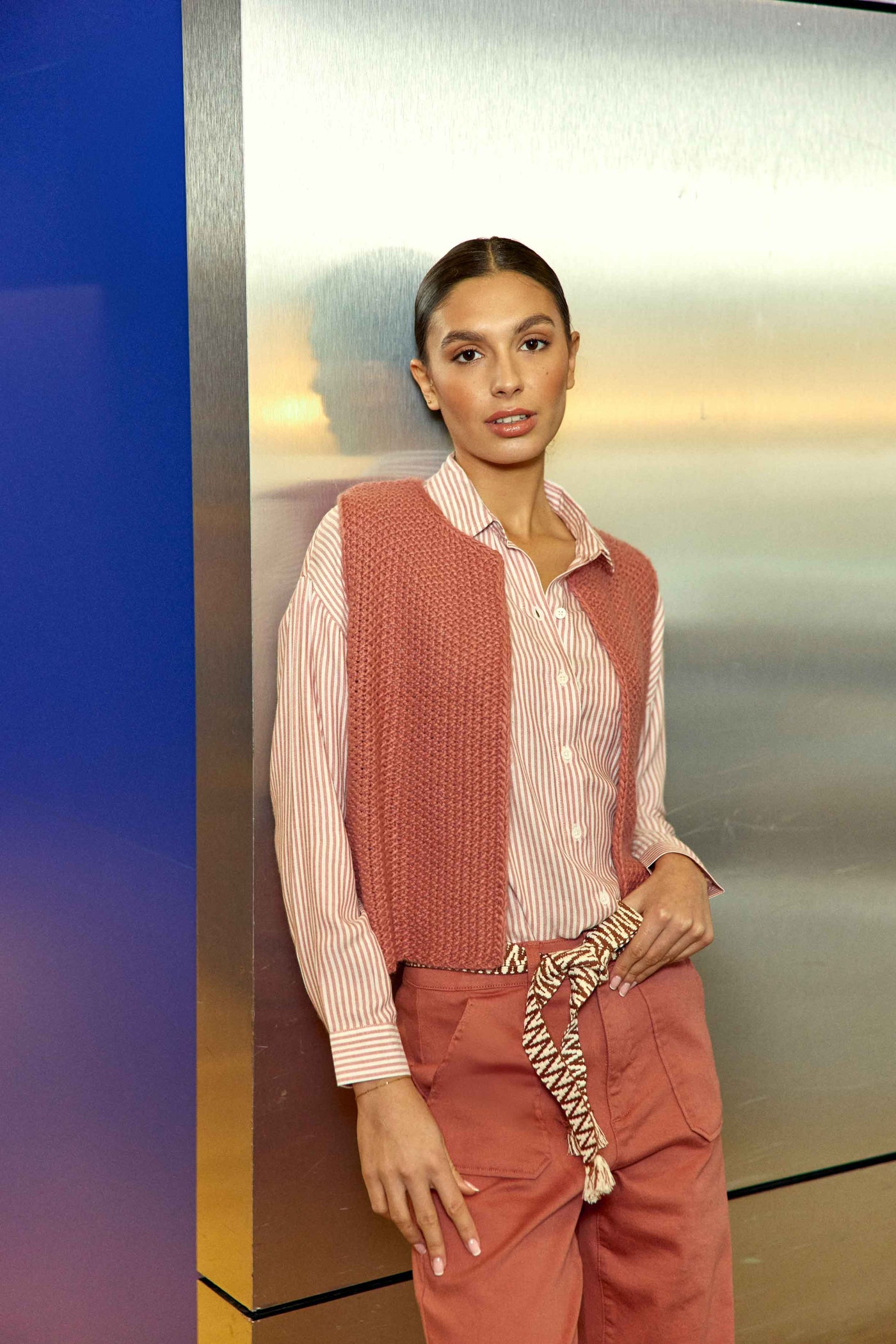 Old pink sleeveless vest - Crea