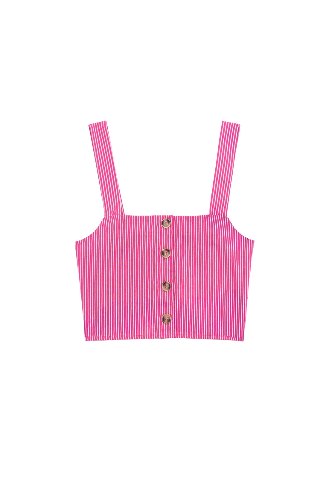 Pink/ecru striped cropped tank top - Dina