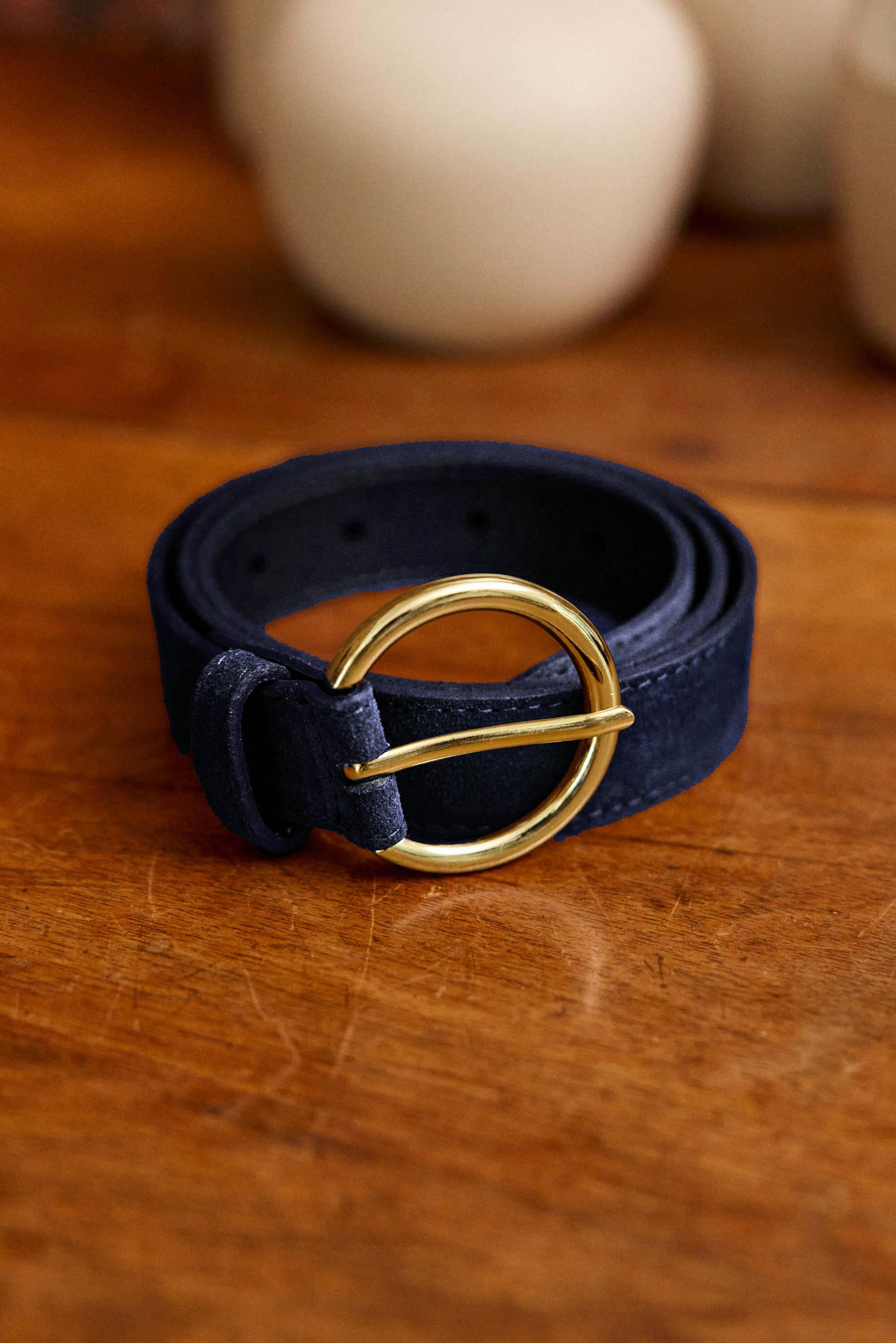 Dixon Leather Belt - Navy