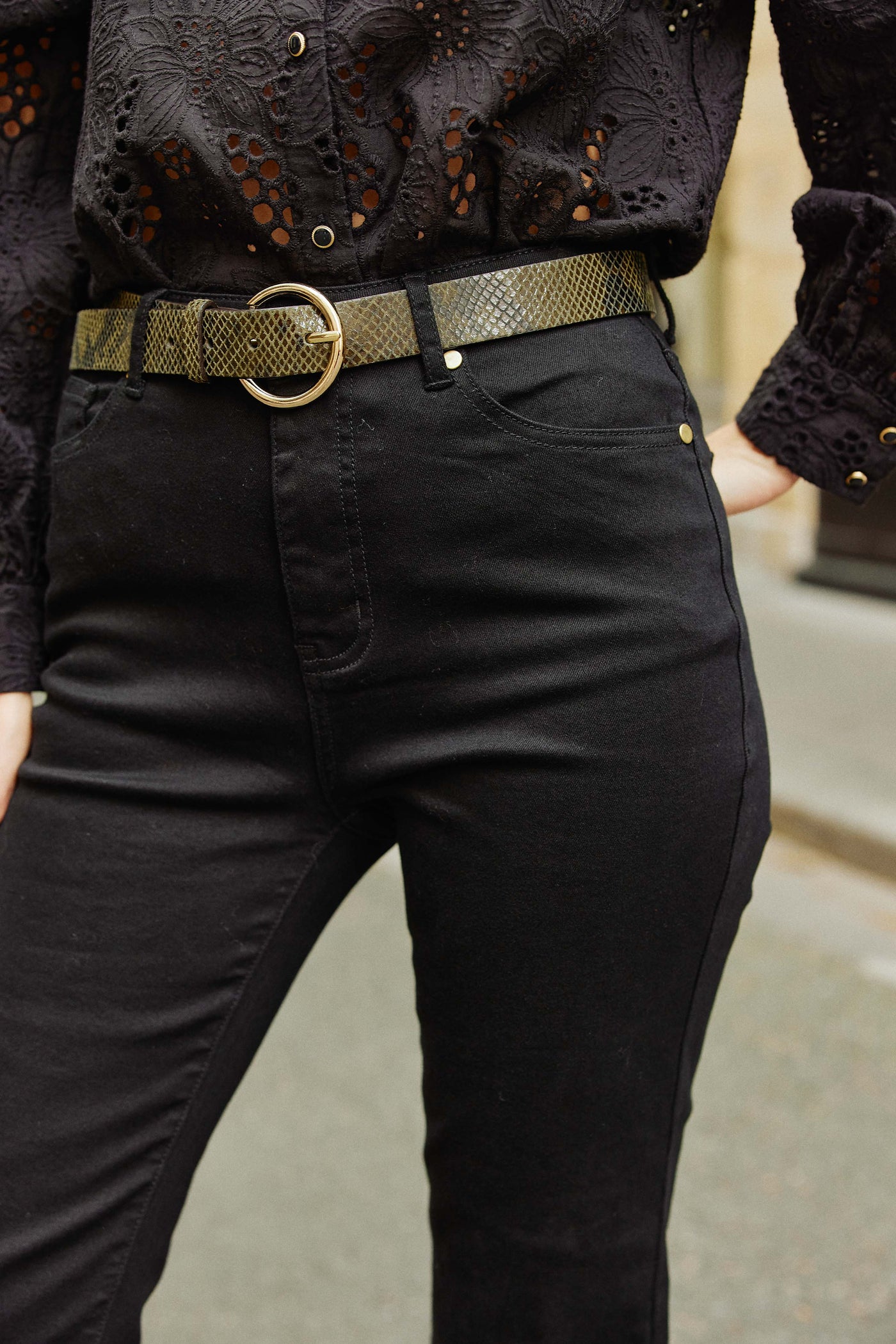 Ceinture cuir Dixon S - Kaki