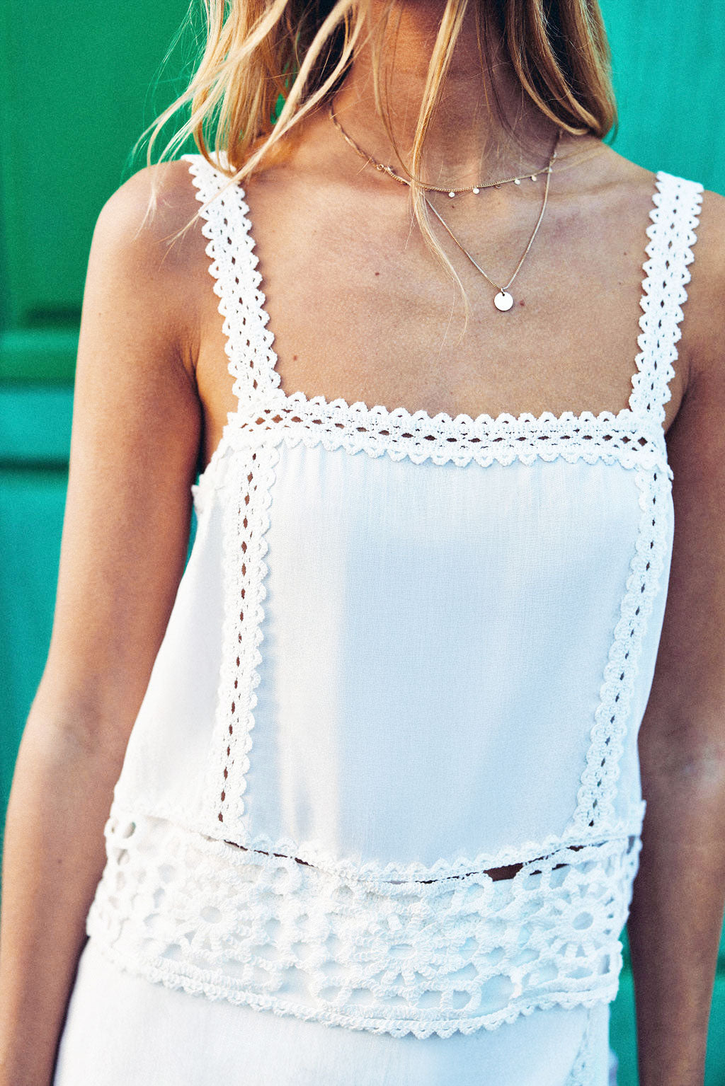 Débardeur avec détails crochet blanc - Dua