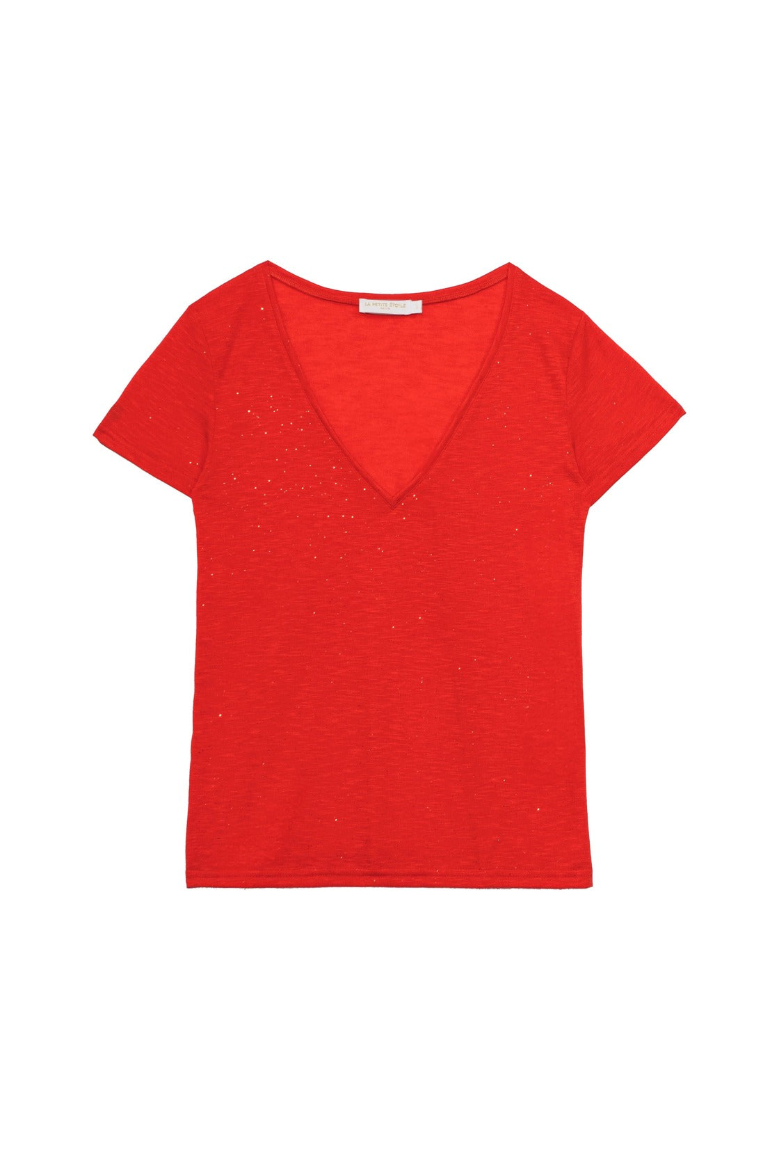 T-shirt col V rouge - Elvie
