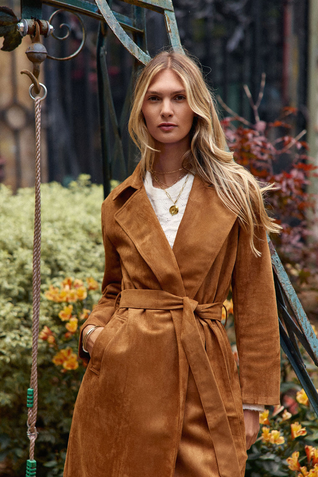Trench simili daim camel - Faragot