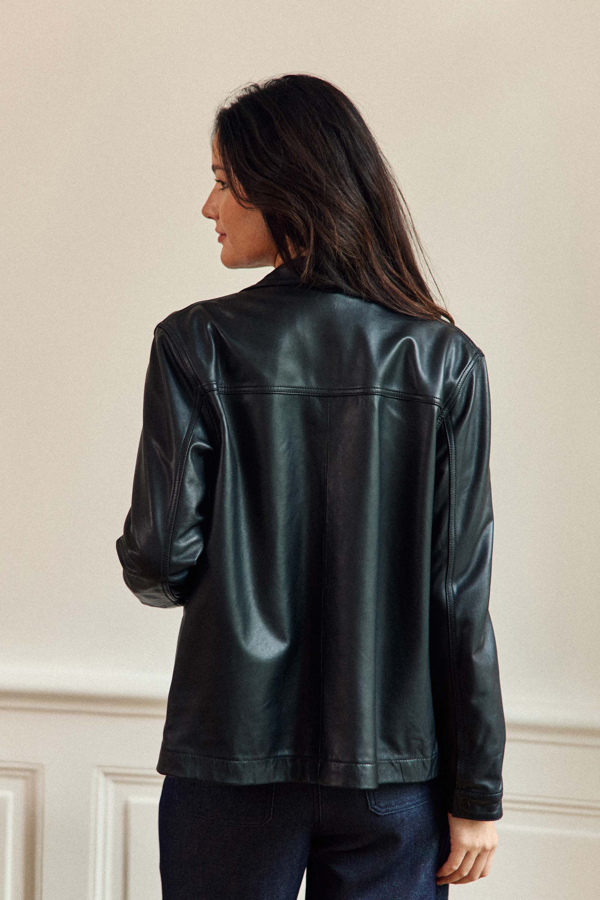 Black leather jacket - Fauline