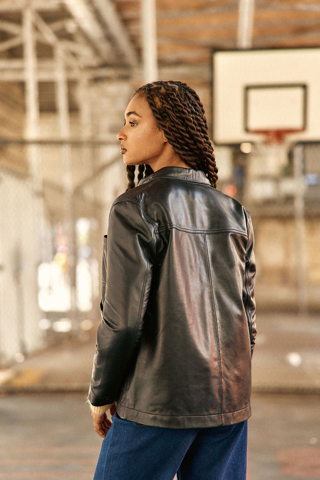 Black leather jacket - Fauline