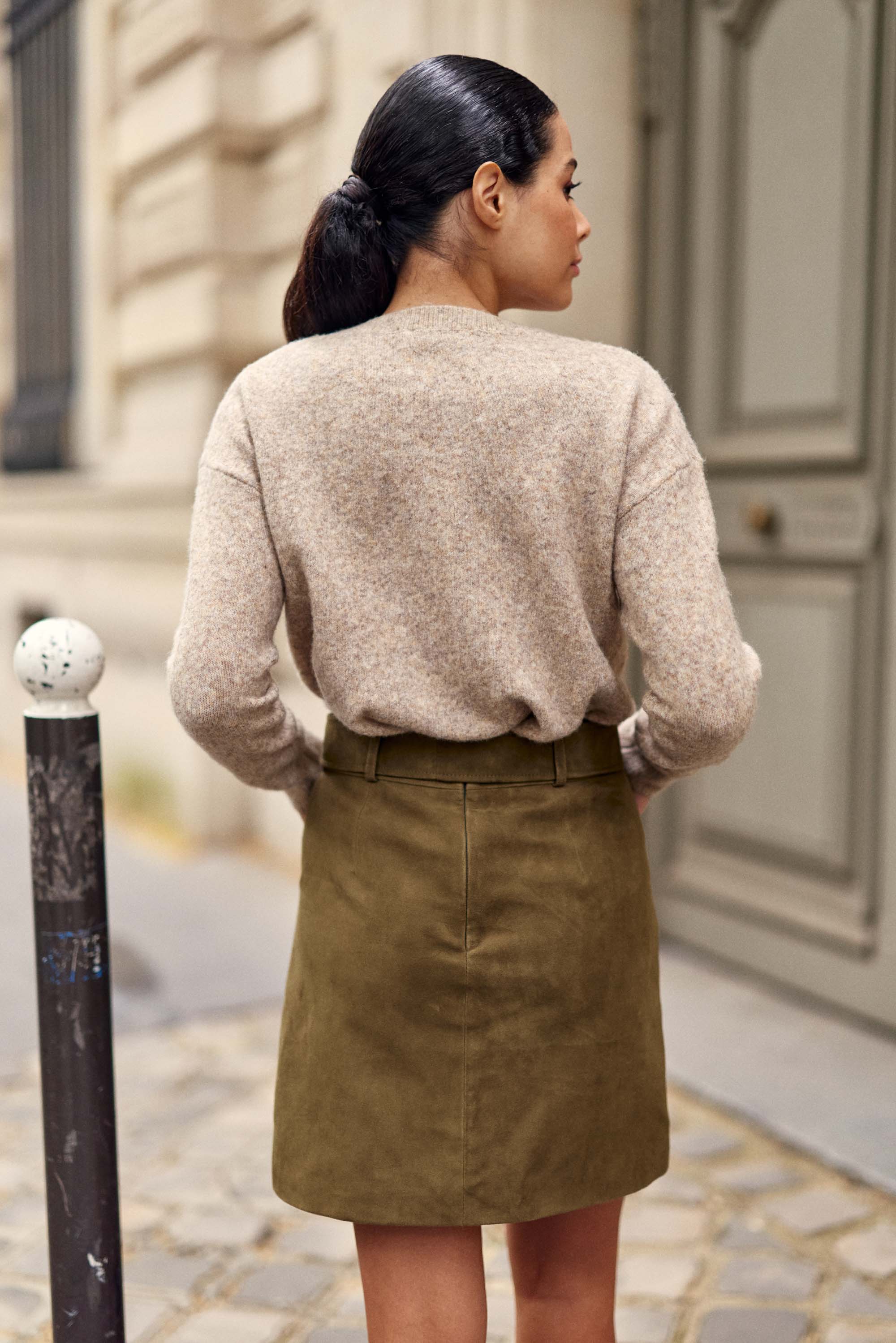 Jupe courte kaki - Faustine