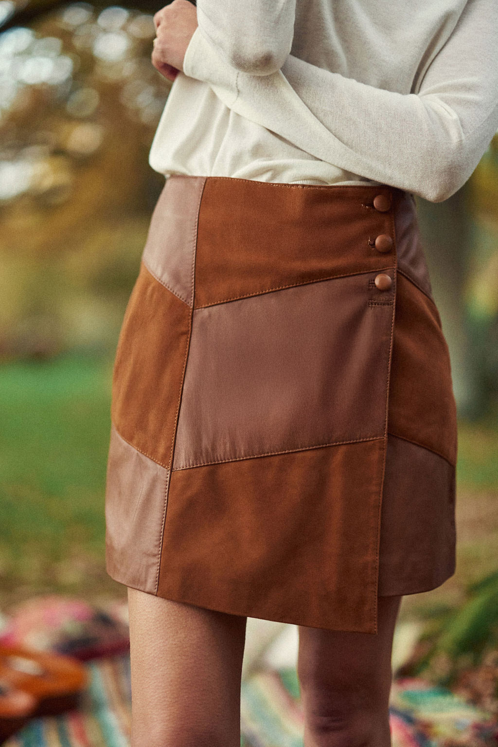 Camel leather skirt - Flavy