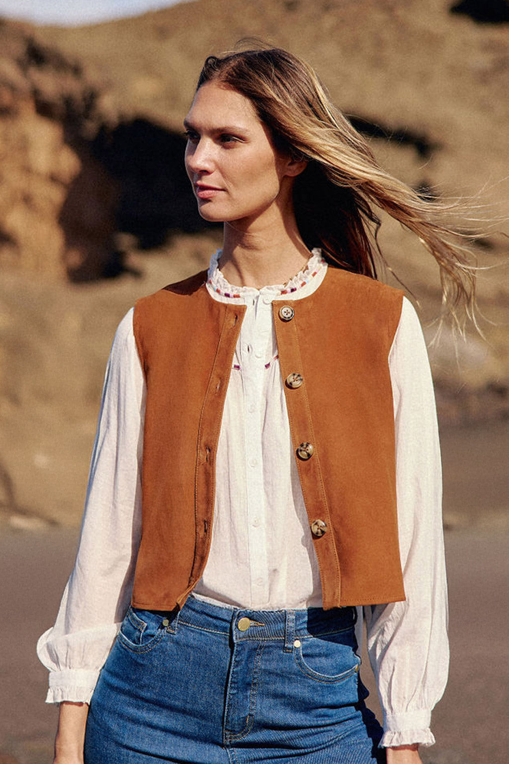 Veste en cuir camel - Flora
