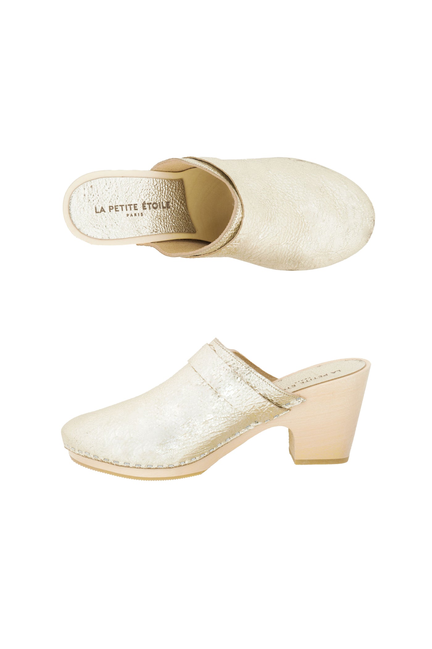 Gold leather clogs - Gabriel