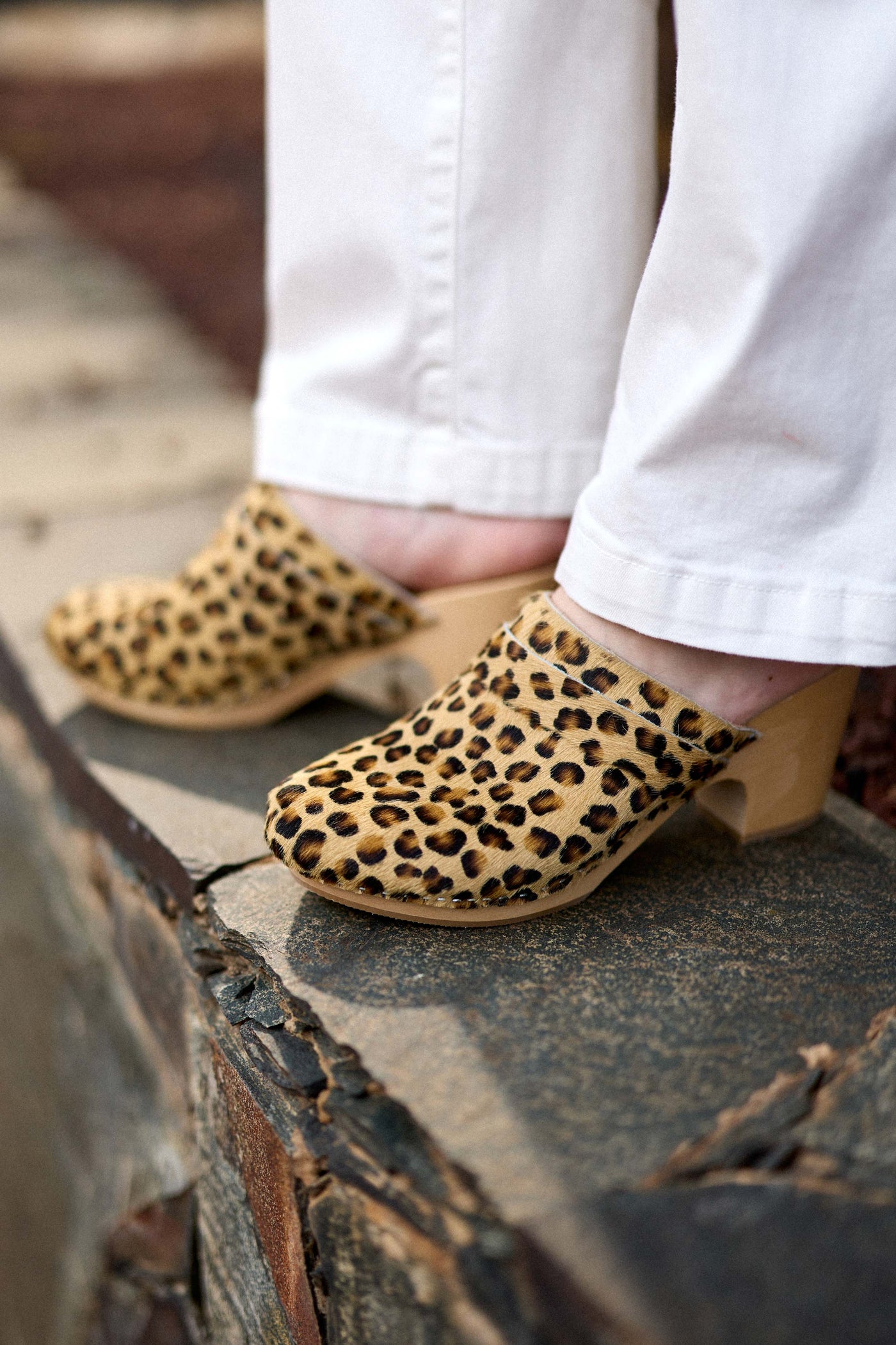 Leopard leather clogs - Gabriel