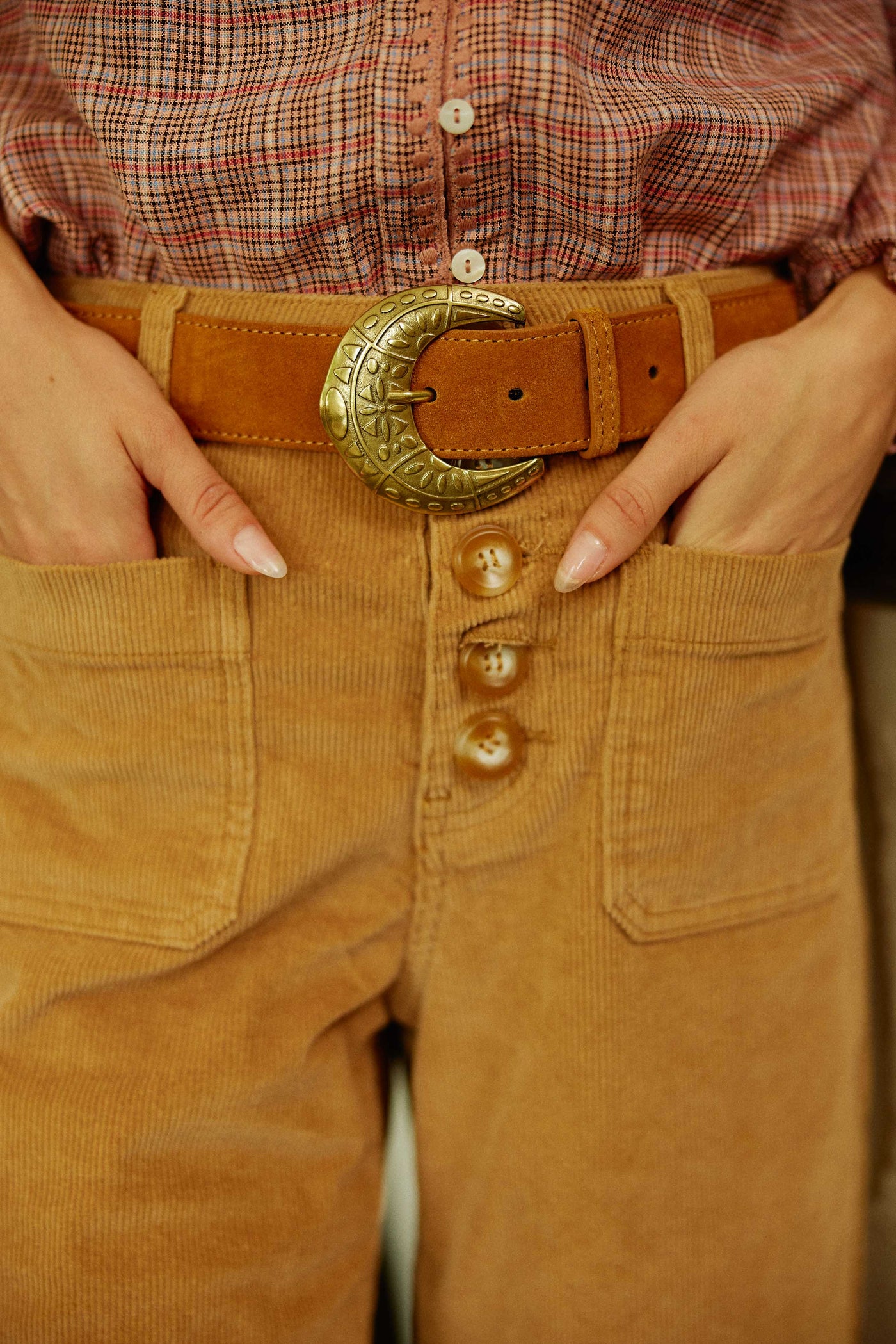 Ceinture cuir camel - Idona