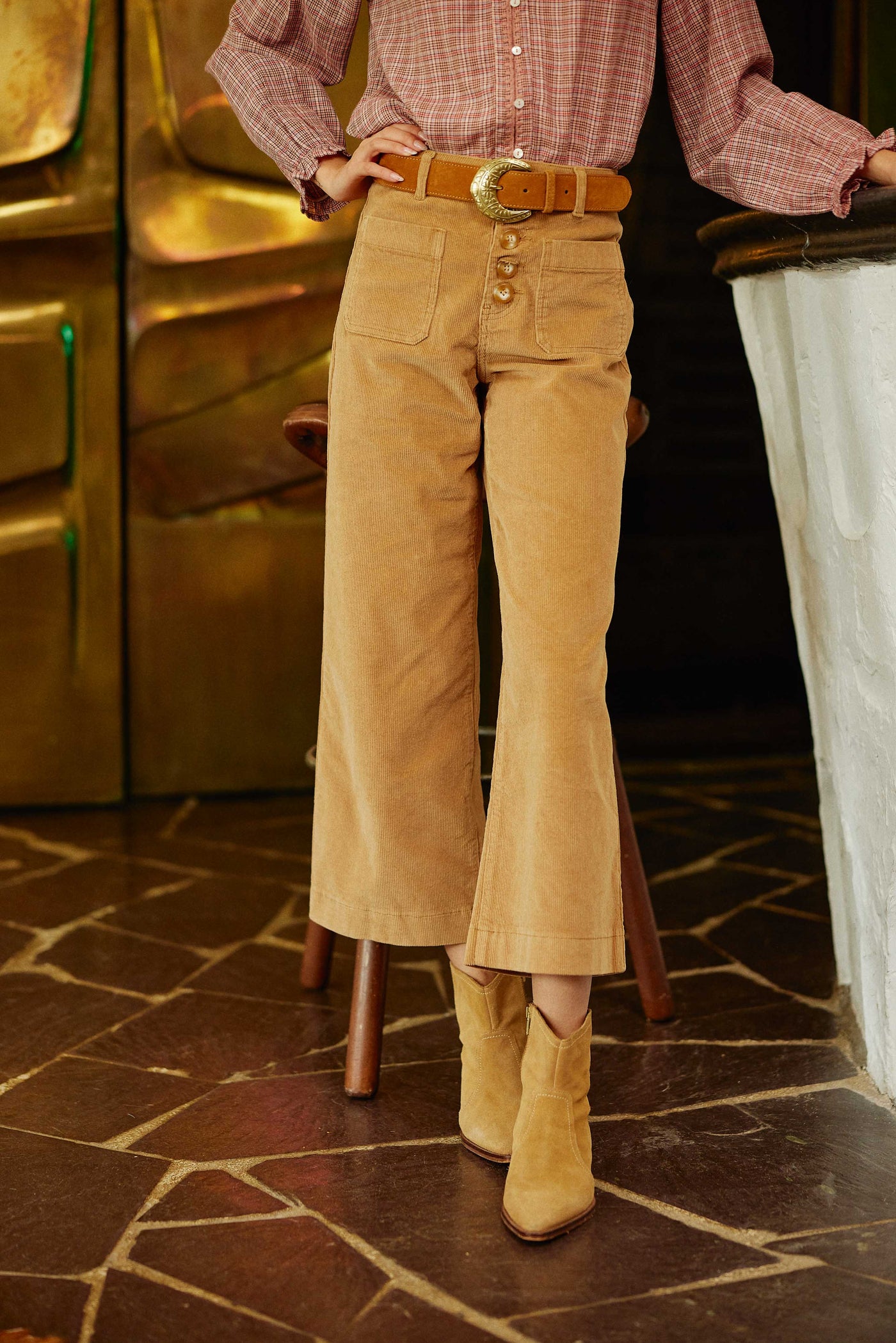 Ceinture cuir camel - Idona