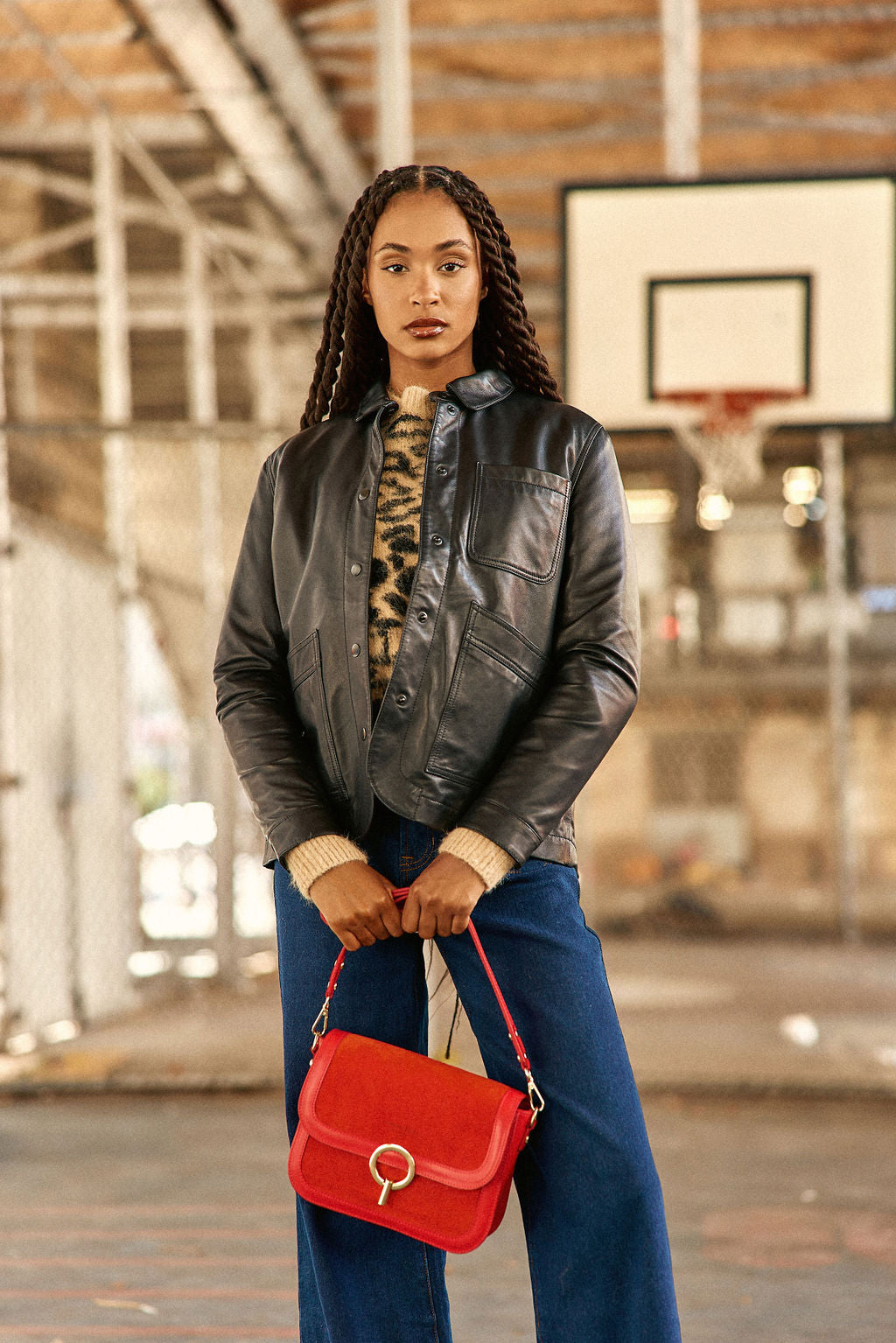Sac en cuir James - Rouge