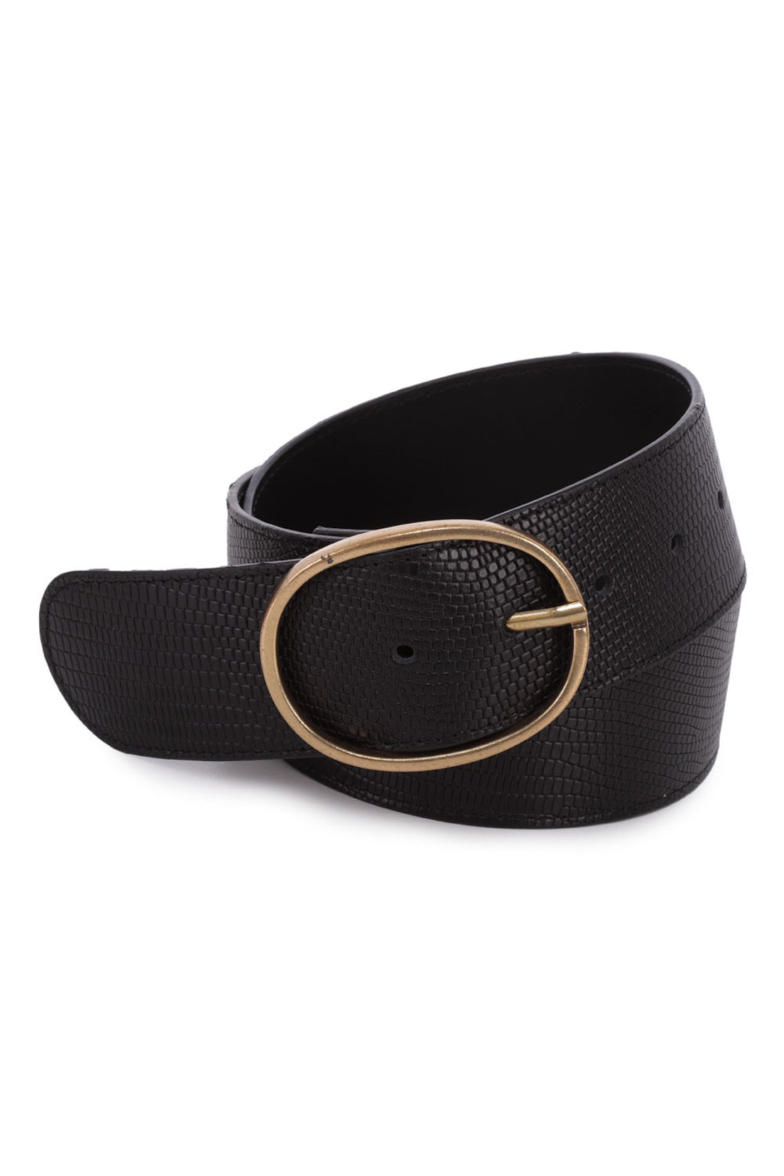 Black leather belt - Jared