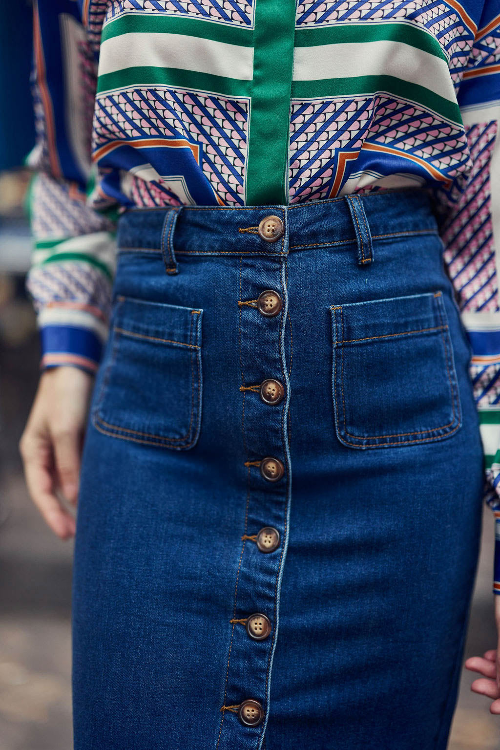 Washed denim skirt - Jasper