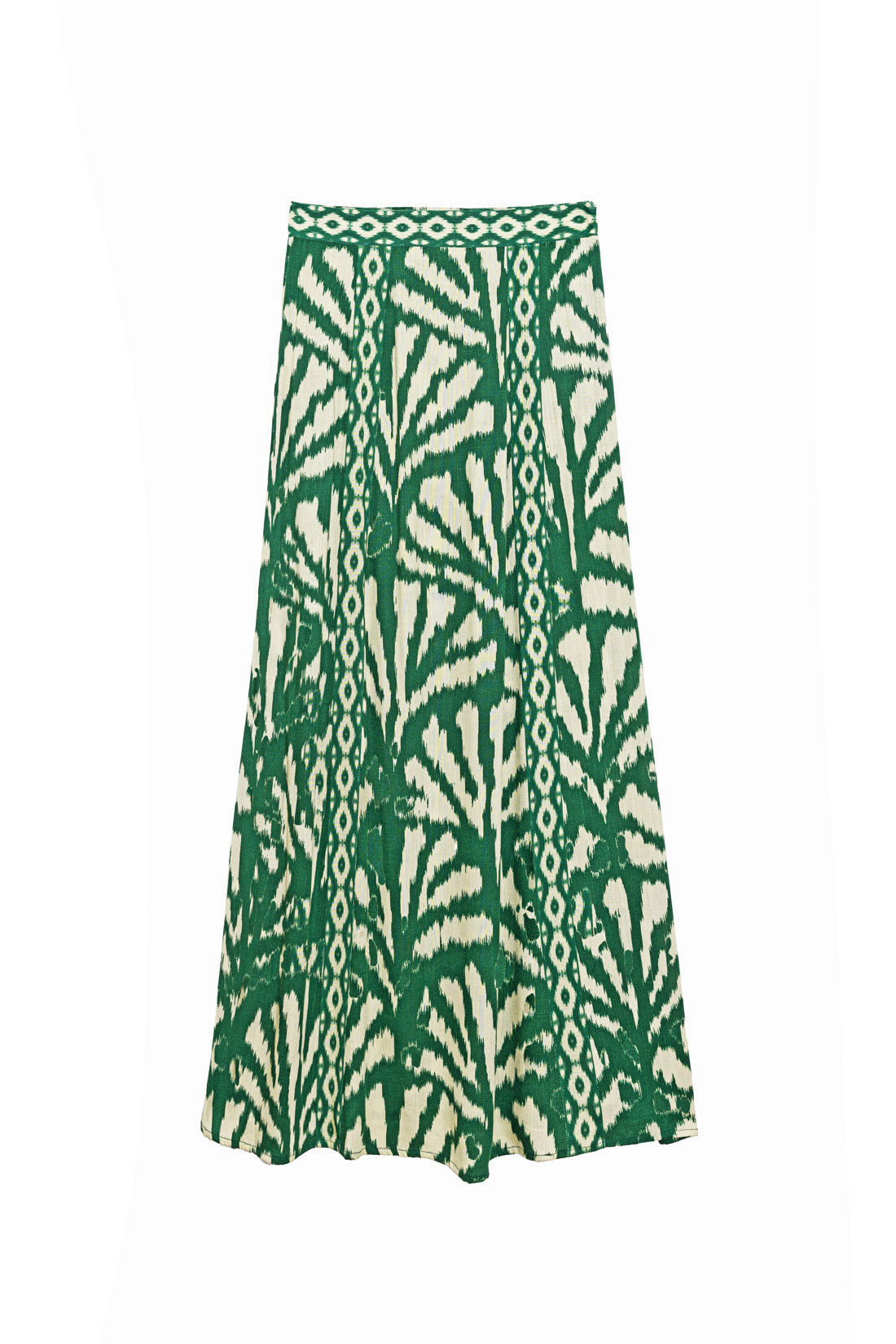 Long green print skirt - Jenna