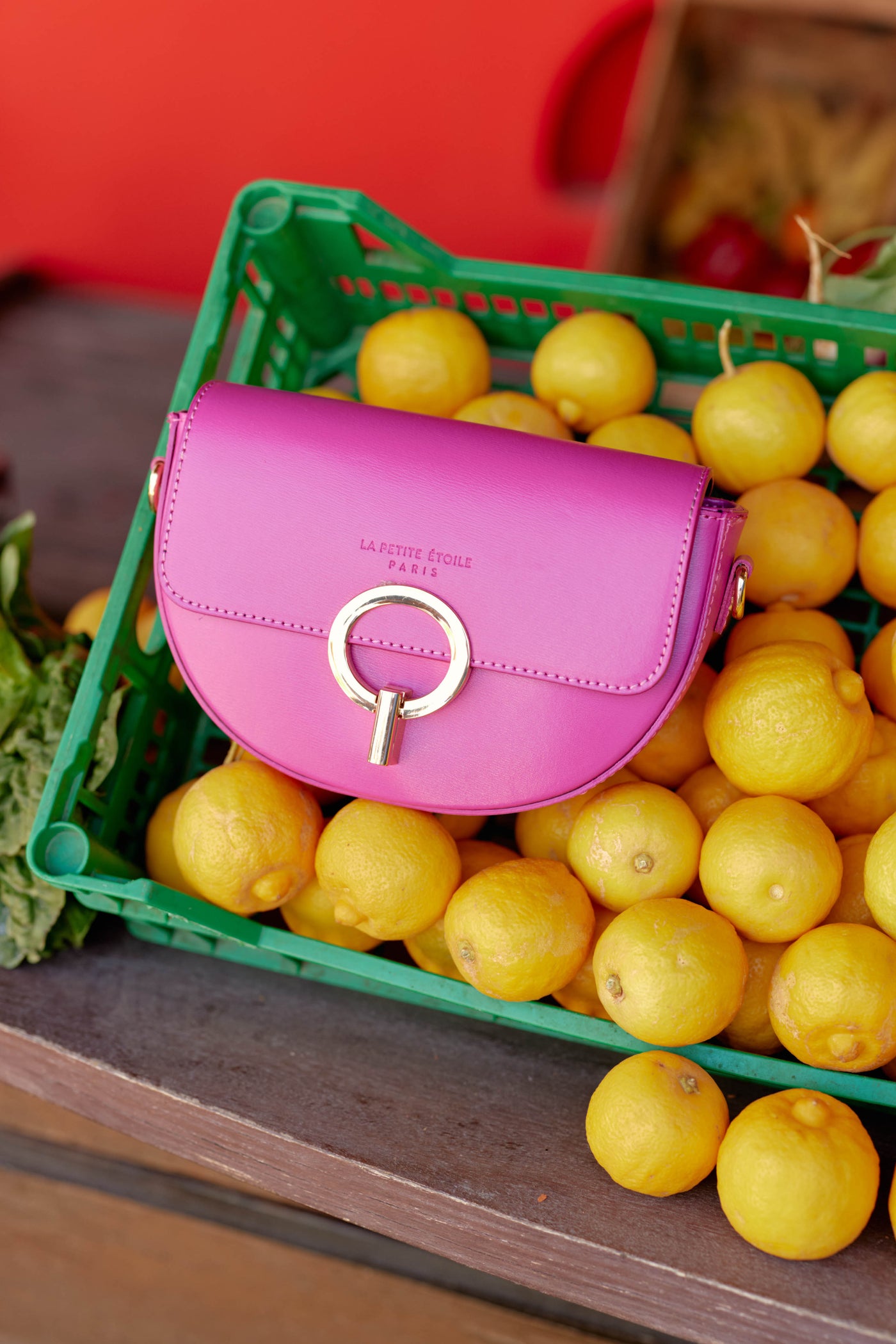 Jim Leather Bag - Fuchsia