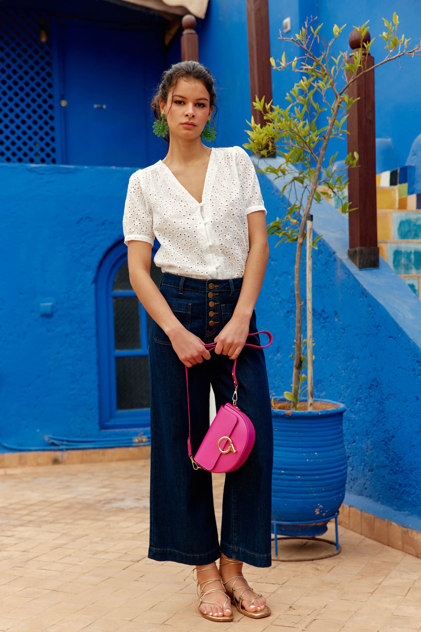Jim Leather Bag - Fuchsia