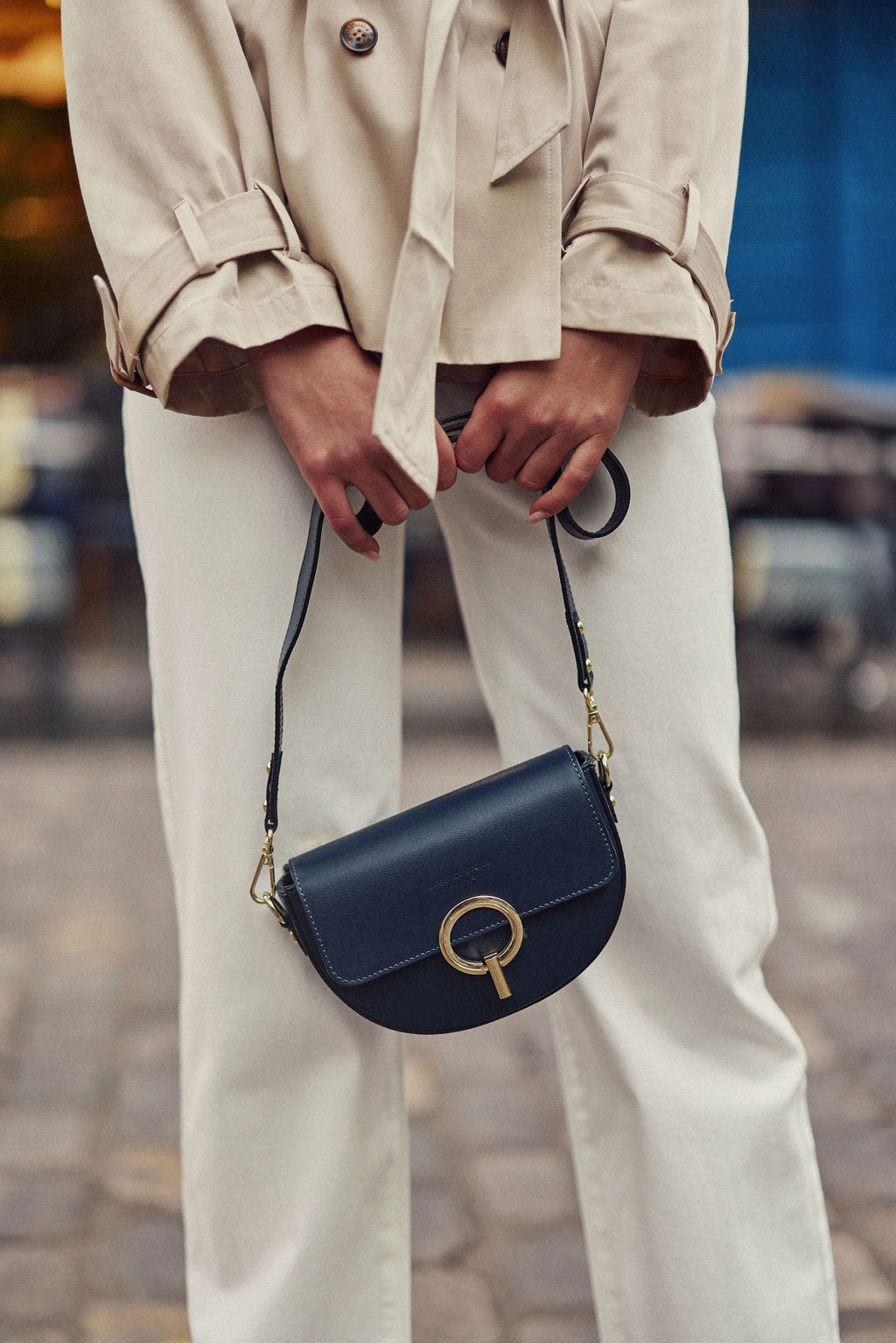 Jim leather bag - Navy