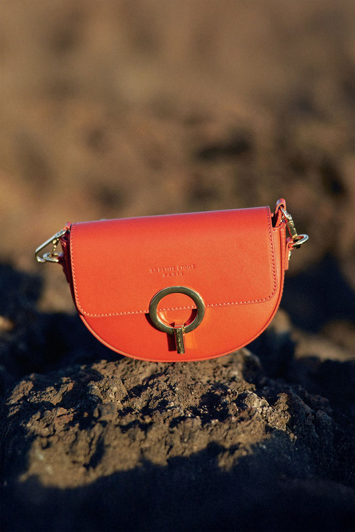 Orange leather bag - Jim