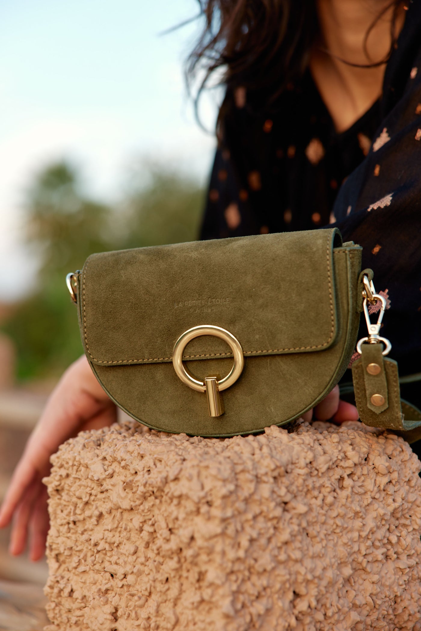 Khaki leather bag - Jim D