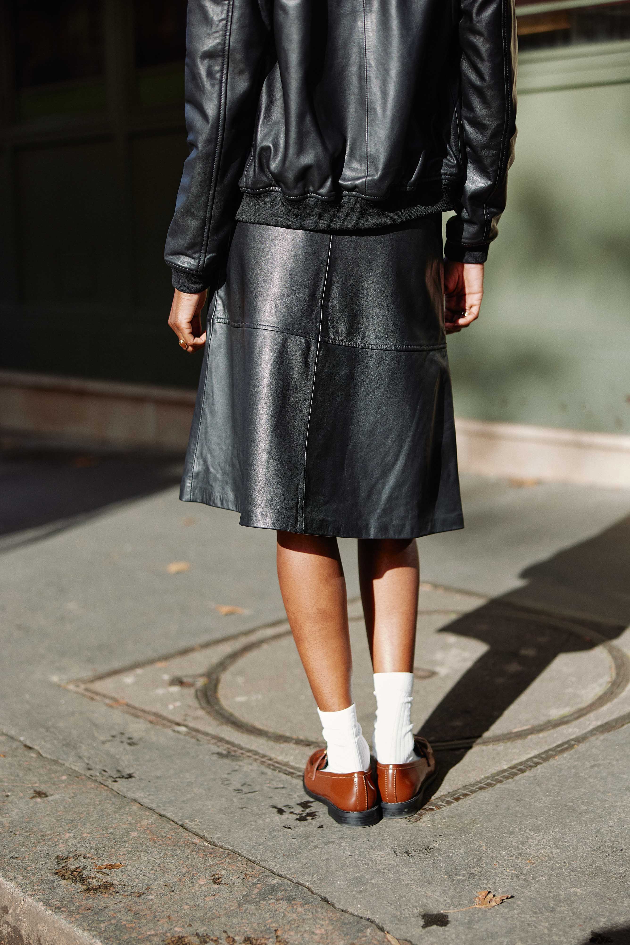 Black leather skirt - Jolene